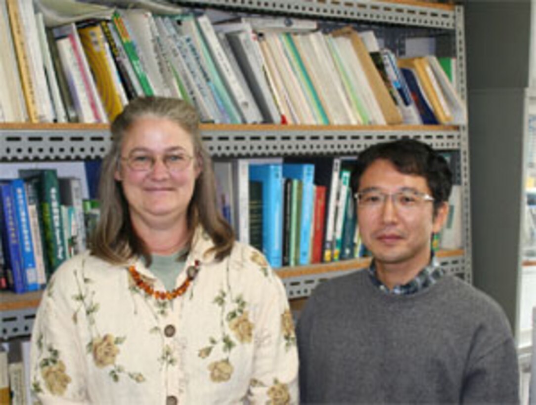 ERDC Scientist Dr. Deborah Shafer (left) with Dr. Norio Tanaka.