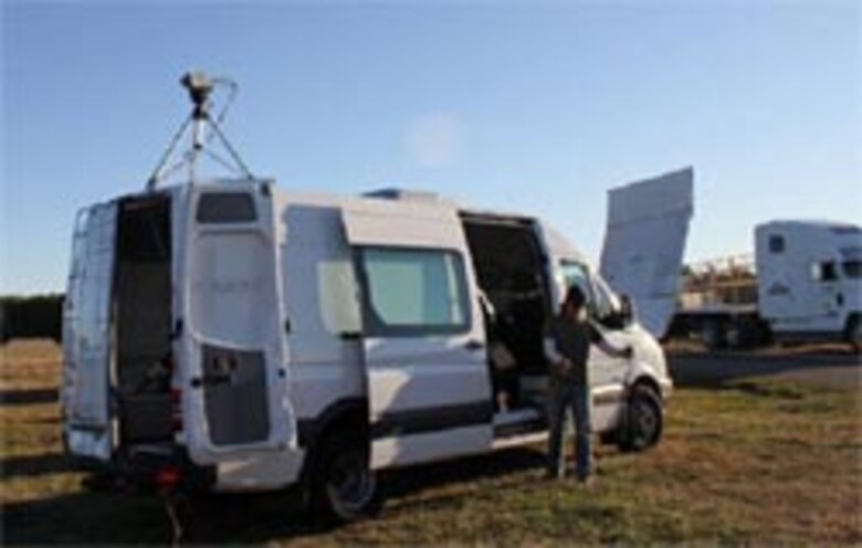 ERDC-TEC's Mobile Electro Optics Laboratory in use at the Patuxent River Naval Air Station's Webster Field site.