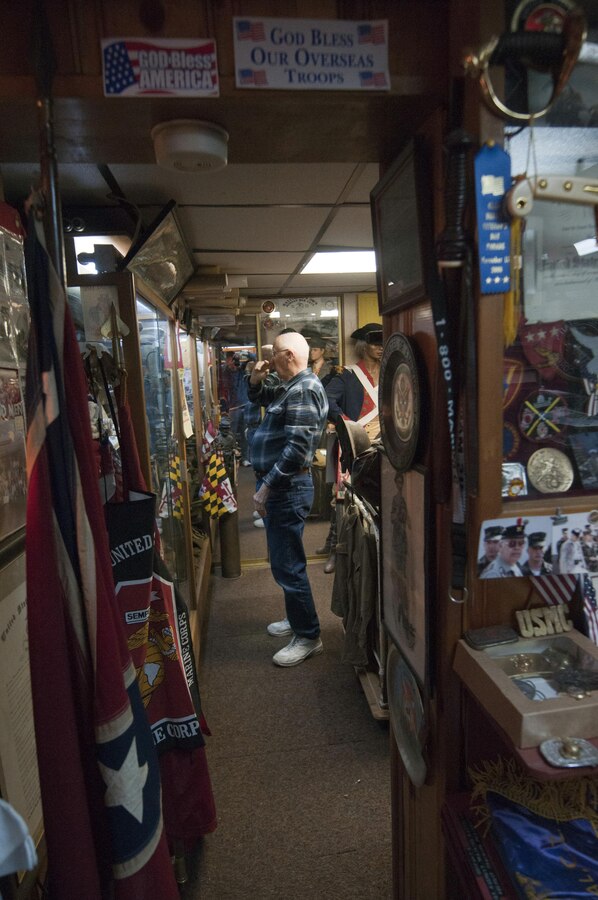 BALTIMORE—Donald Rollette, a retired Reserve veteran, opens up his personal museum to visitors in his house in Baltimore, Oct. 16, 2012. Rollette has provided tours to many high-ranking enlisted and officers. He spends countless hours in his basement on a daily basis, where he works on organizing and attempting to catalog and value the artifacts.  (U.S. Marine Corps photo by Cpl. Marcin Platek/Released) 