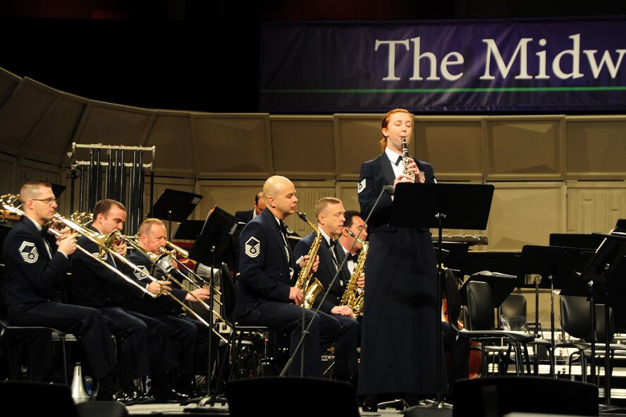 U.S. Air Force Band Clarinetist Tech. Sgt. Kristin King performs a solo piece at the 66th Annual Midwest Clinic in Chicago, Ill., Dec. 19, 2012. (U.S. Air Force photo/Senior Airman Steele C. G. Britton) 