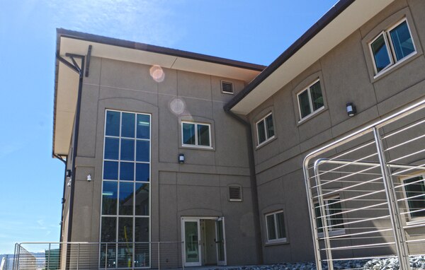 A side view of the new general instruction building at the Presidio of Monterey in Monterey, Calif., shown April 19, 2012. The U.S. Army Corps of Engineers Sacramento District oversaw construction of the building, used by the Defense Language Institute Foreign Language Center to teach military personnel foreign languages.