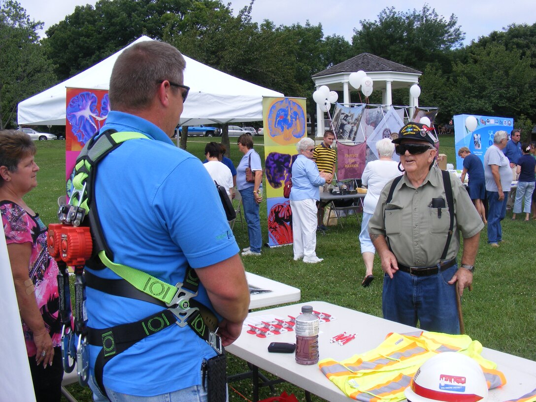 Baltimore District employees interact with community members at the first annual Fort Detrick Day at Fort Detrick, Md. The event highlighted the various organizations that work on Fort Detrick, and provided the community an opportunity to learn more about the installation. 