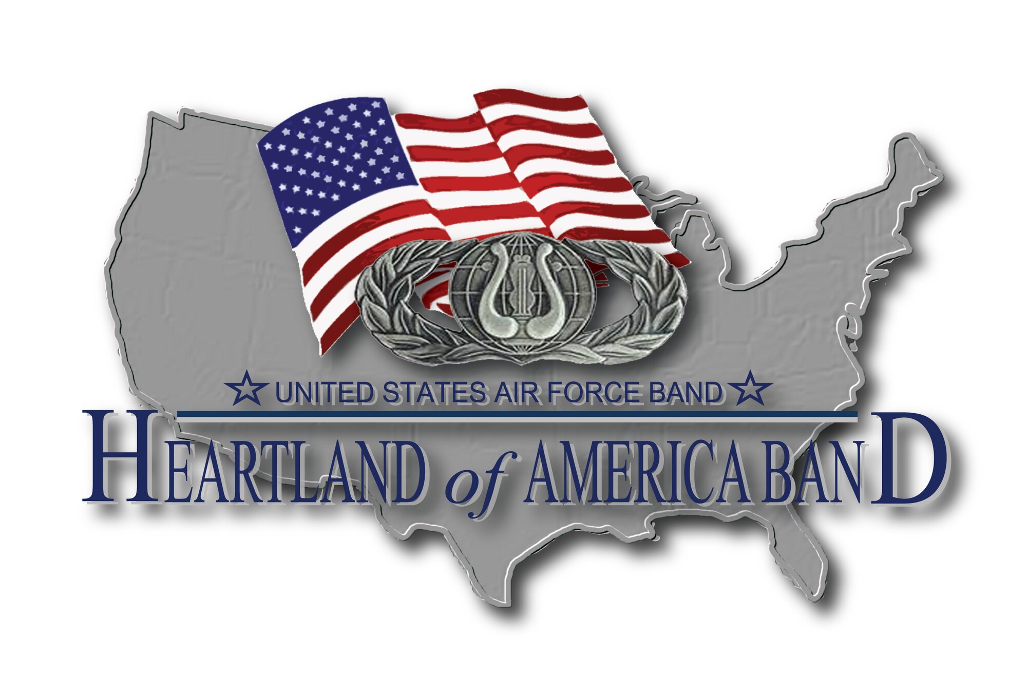 The United States Air Force Heartland of America Band, a 45-member strong musical squadron based at Offutt Air Force Base, Neb., performs more than 450 concerts annually, touring extensively throughout a 680,000 square mile eight-state area of responsibility. (U.S. Air Force graphic/Senior Airman Luis Loza Gutierrez)