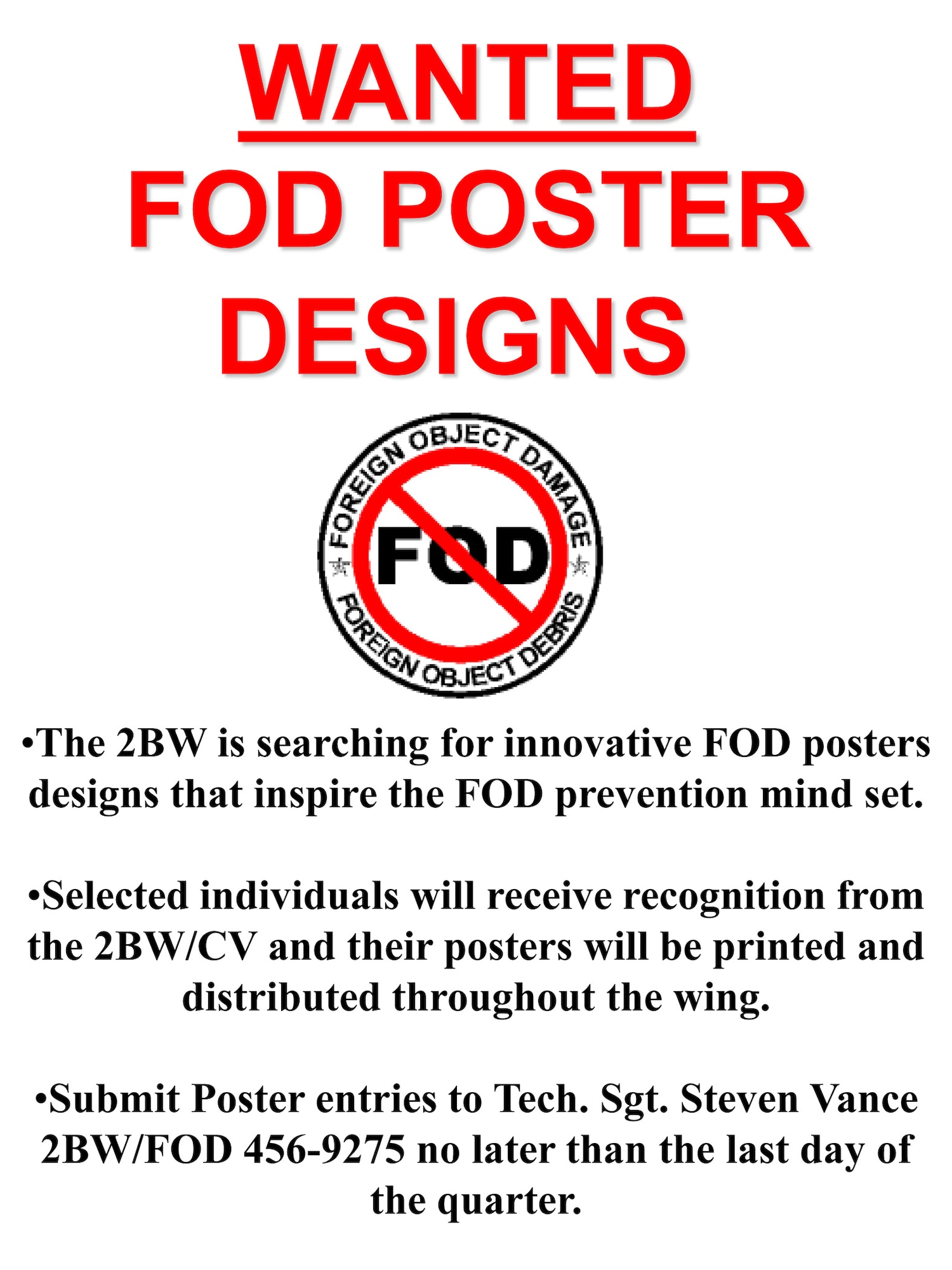 Wanted, FOD posters(Courtesy Graphics/Tech. Sgt Steven Vance)