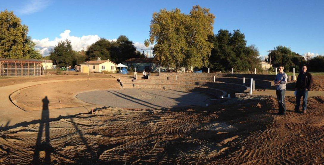 The newly completed amphitheater at Soil Born Farms in Rancho Cordova, Calif., shown in fall 2012, was a project of the Leadership Sacramento class of 2012. U.S. Army Corps of Engineers Sacramento District planner Kim Carsell helped plan and build the project, the largest-ever community service project by a Leadership Sacramento class. (Photo courtesy of Kim Carsell)