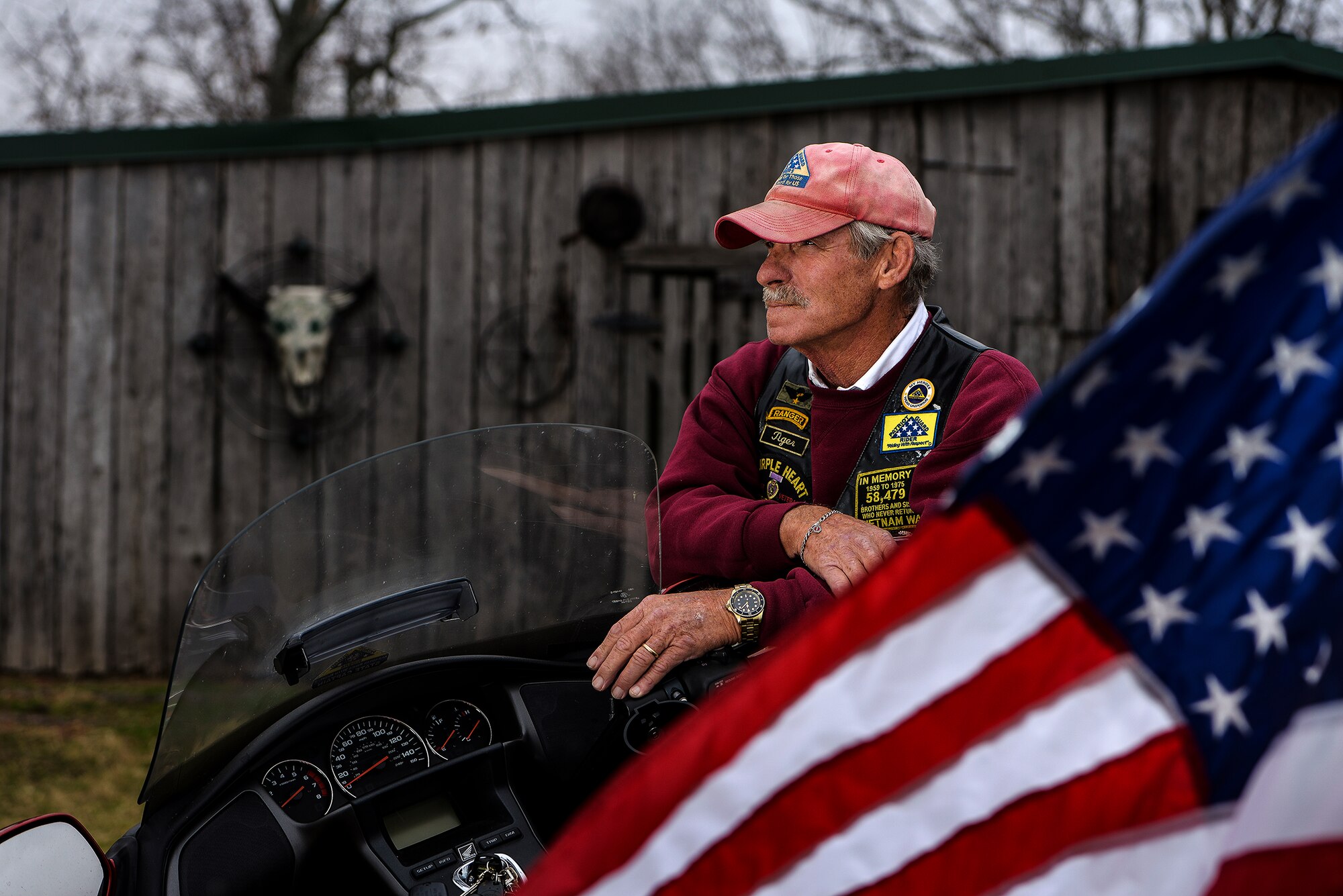Doug Odom, Patriot Guard Riders Arkansas state captain, leads a group of riders who have dedicated themselves to honoring the sacrifices of active duty service members and veterans. Many of the members of this volunteer force have served in the military, but the only prerequisite for membership is respect. (U.S. Air Force photo by Staff Sgt. Russ Scalf)
