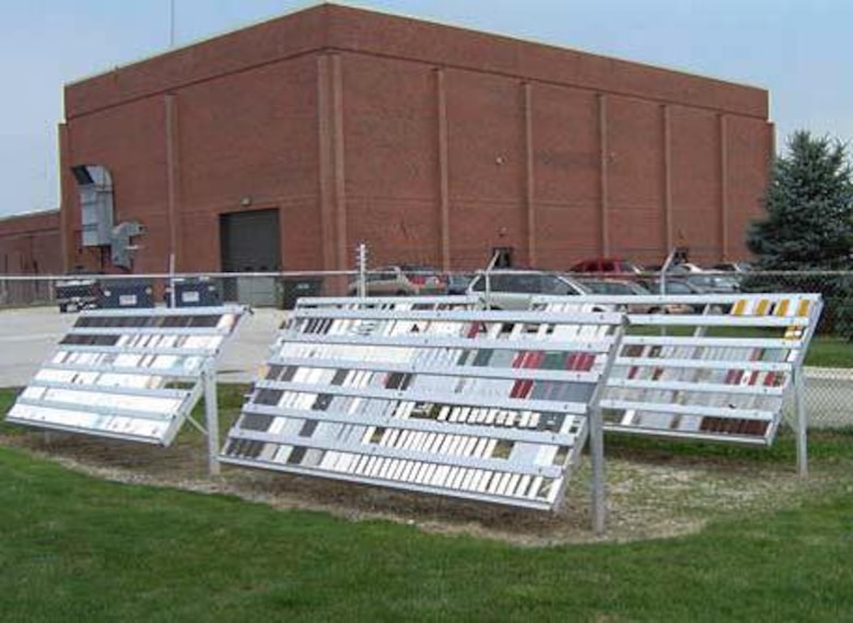At PTC, weathering racks expose painted metal samples to years of ambient environmental stresses. 