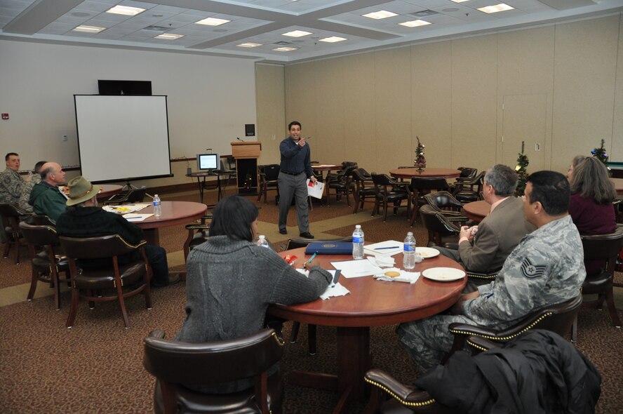 IDENTITY THEFT:  DON'T JUST BEWARE, BE AWARE.  The 914th Airlift Wing presented a luncheon seminar program titled "Protecting yourself against identity theft" December 5, 2012 in the Heritage Center at Niagara.  Mr. Martin Gilano, experienced identity theft consultant, facilitated the program.  The base periodically will host these lunch and learn sessions.