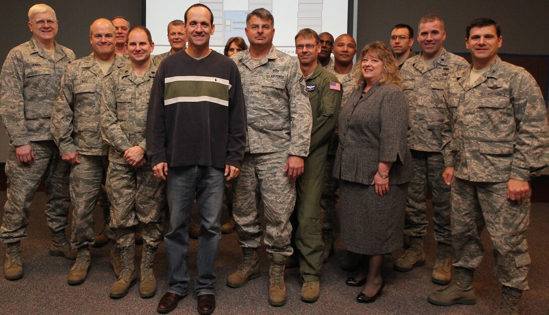 Starting 2012 off on the right foot, various commanders, executive officers and senior enlisted leaders gathered to exchange ideas on processes and management at a EVSA class taught by Lt. Col. Stephanie Boehning.  EVSA stands for Enterprise Value Streaming Analysis.  "During this time we validated the wing mission which is to provide mission-ready Citizen Airman.  Goals for 2012 were set along with a strategic plan to accomplish them," said Boehning.  She is the process manager for the 932nd Airlift Wing and offers classes throughout the year in time management.  (U.S. Air Force photo/Tech. Sgt. Dan Oliver)