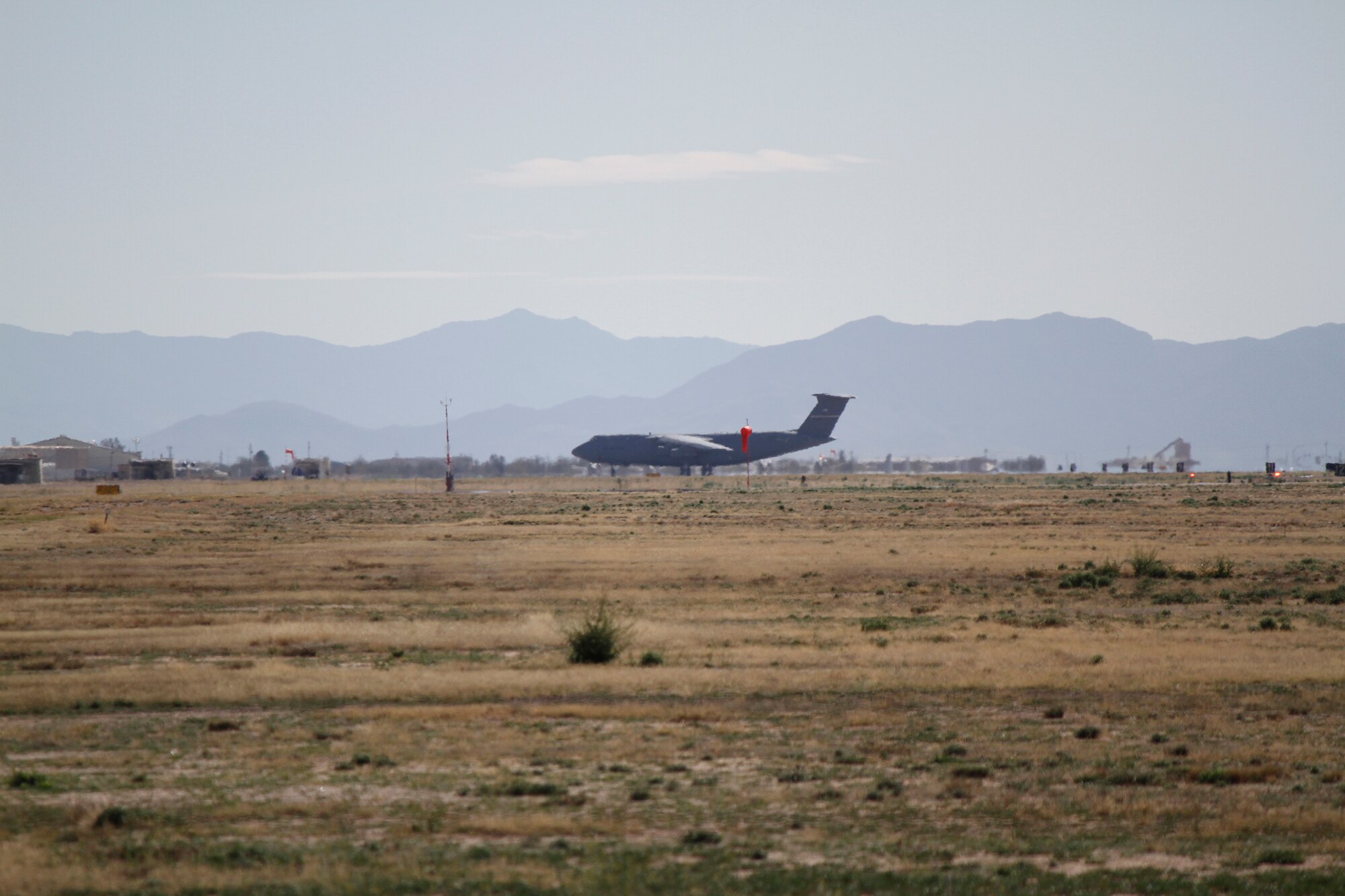 WRIGHT-PATTERSON AIR FORCE BASE, Ohio - The last 445th Airlift Wing C-5 Galaxy makes its final landing of its career Jan. 31, 2012, when it touched down at the 309th Aerospace Maintenance and Regeneration Group, also known as the “Boneyard” at Davis-Monthan Air Force Base, Tucson, Ariz. (U.S. Air Force photo/Bill Vaughn)