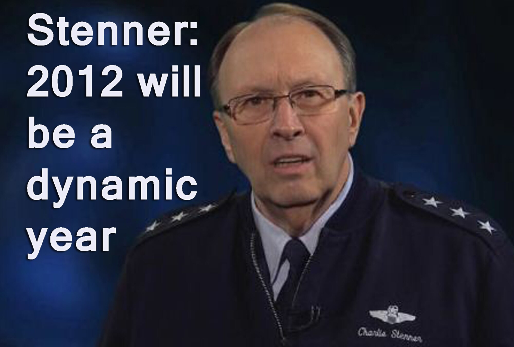 Lt. Gen. Charles E. Stenner Jr., commander of Air Force Reserve Command and chief of the Air Force Reserve discusses the dynamics of 2012 in his quarterly video message. Other topics include the upcoming force structure announcements and the implications for the command. It concludes with a unit shout-out. 