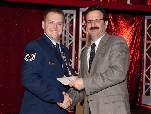 Tech. Sgt. Michael Menges, of the 33rd Fighter Wing, won second place in the technical category of last month's Air Force Worldwide Talent Search, a Tops In Blue talent competition.  He was also selected as one of the lighting and sound technicians in the upcoming Tops in Blue tour.  He begins his 11-month tour with the program in March.  (U.S. Air Force photo/Chris Burch)  
