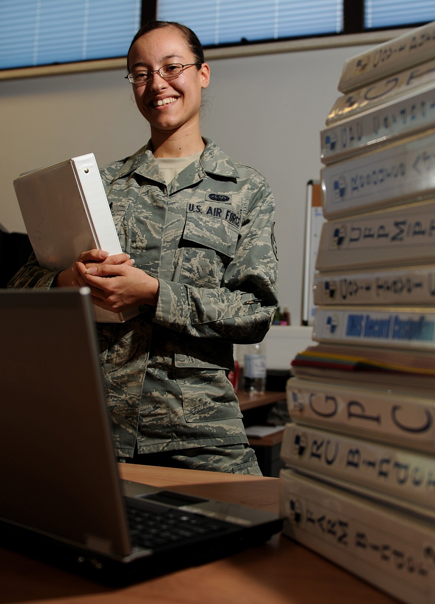 SPANGDAHLEM AIR BASE, Germany – Airman 1st Class Jessenia Ayala, 52nd Munitions Maintenance Group knowledge operations technician, is the Super Saber Performer for the week of Feb 2 - 8. (U.S. Air Force photo/ Senior Airman Natasha Stannard)