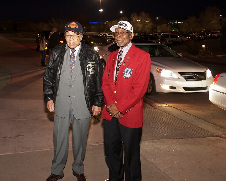 Two original Tuskegee Airmen, James B. Williams and John E. Allen, attended a screening Jan. 19 of the movie “Red Tails” at the Cinemark Century Rio 24 in Albuquerque.