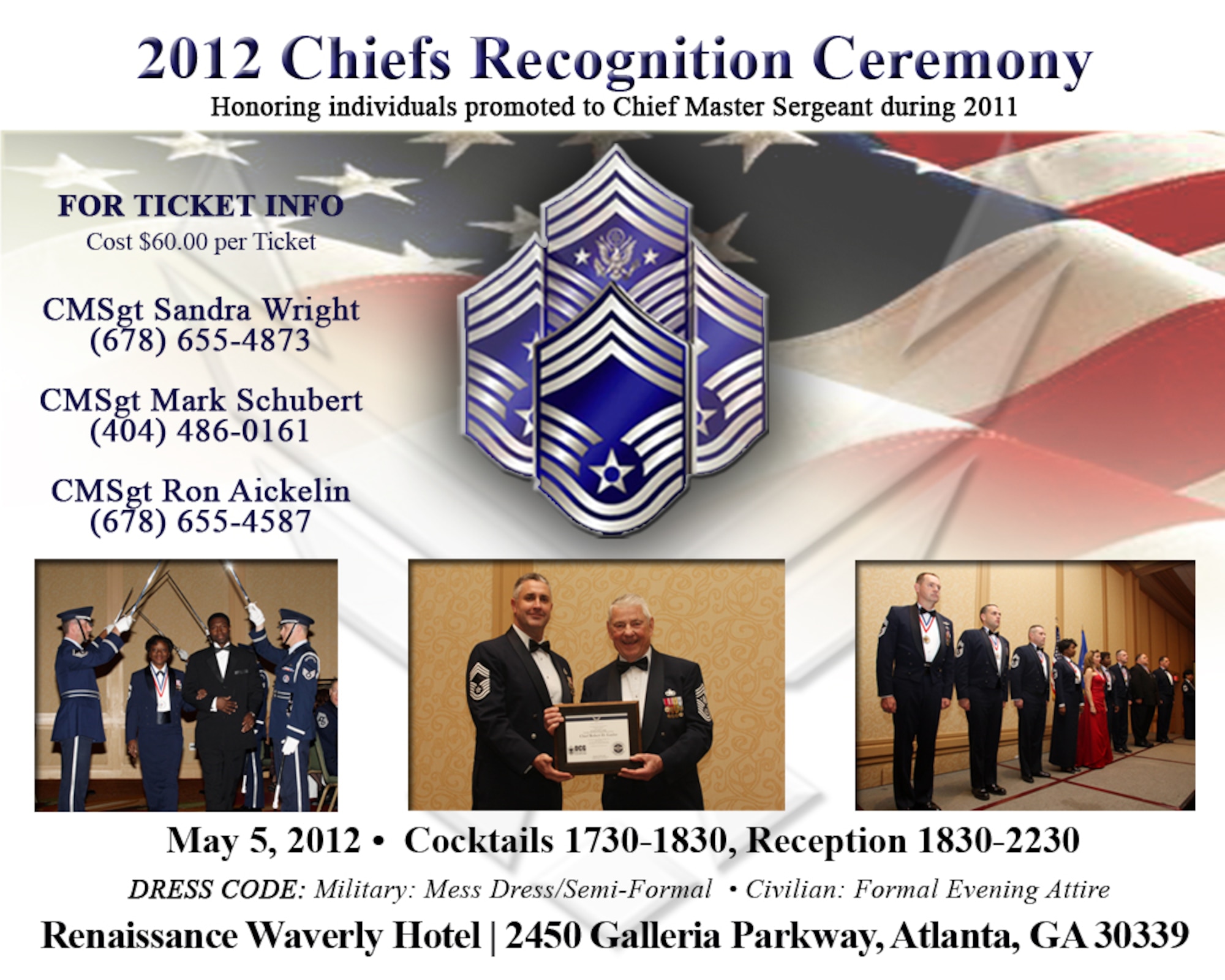 Tickets are now available for the 2012 Chief Recognition Ceremony which will take place May 5.