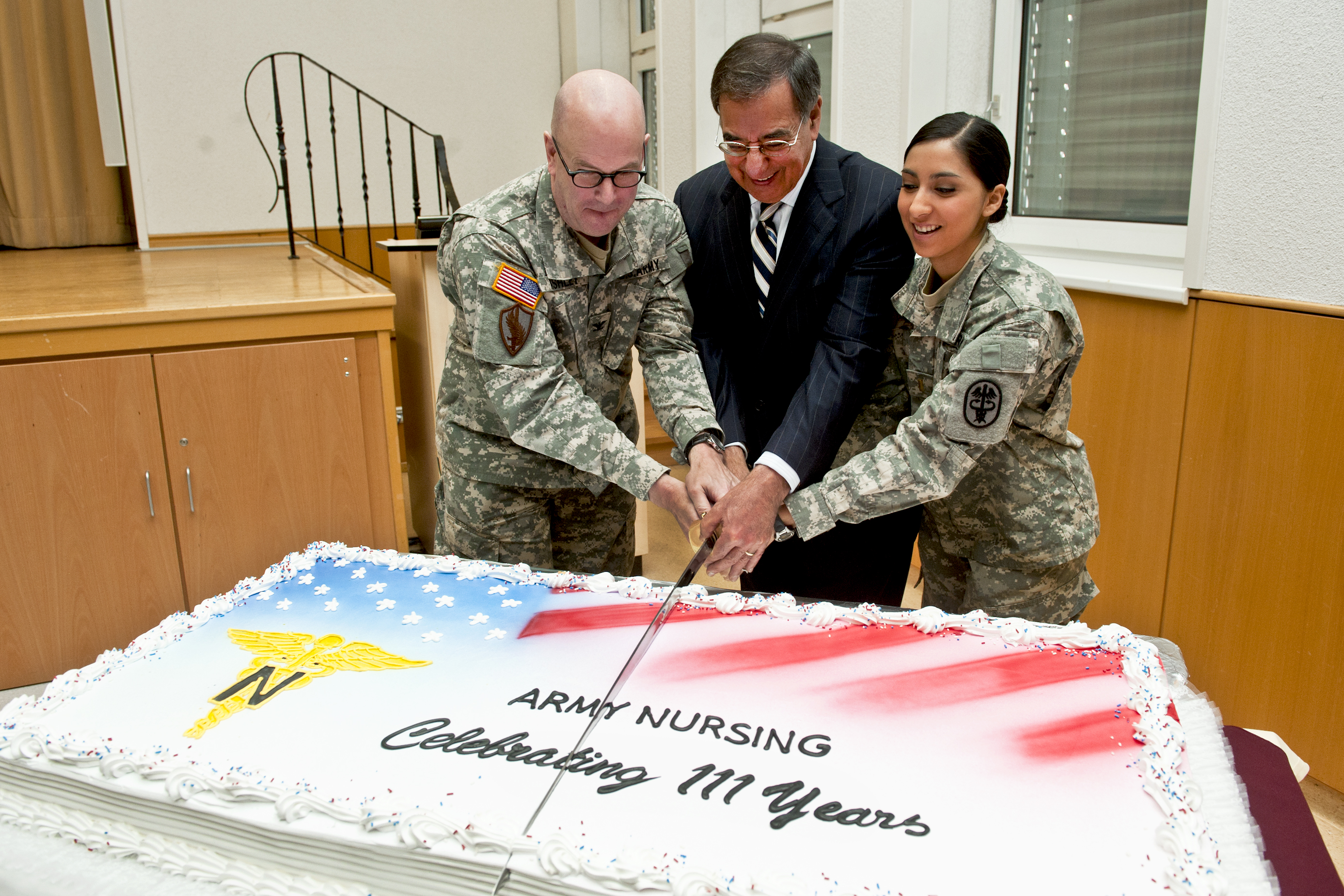 U S Army Col Jeffrey Ashley Left U S Defense Secretary Leon E