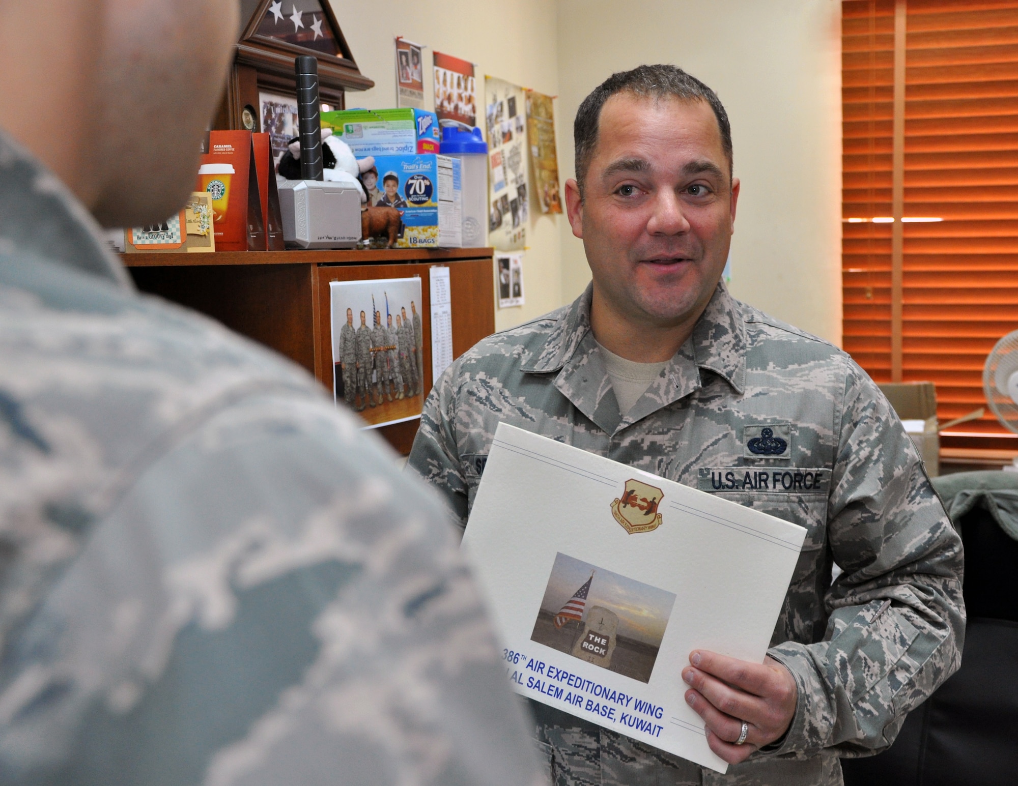 Master Sgt. Thomas A. Speranzi, 386th Air Expeditionary Wing, is the Rock Solid Warrior for Feb. 3, 2012. He is the superintendent of the 386th AEW Command Section, deployed from the Air Mobility Command Headquarters/A6, Scott Air Force Base, Ill. (U.S. Air Force photo/Tech. Sgt. Stacy Fowler)