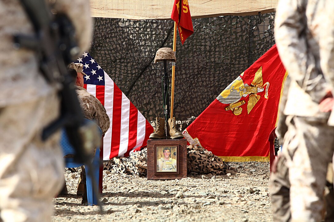 A memorial is held in memory of Sgt. William C. Stacey, a Marine from Seattle, Wash., who was killed in combat in Now Zad District, Helmand Province, Afghanistan on January 31, 2012. Stacey served proudly with the “Magnificent Bastards” of 2nd Battalion, 4th Marines, 6th Marine Regiment. In a letter to his family, he wrote, “If my life buys the safety of a child who will one day change the world, then I know it was all worth it.”