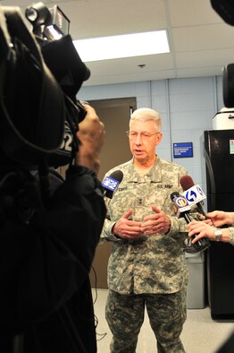 The 171st Air Refueling Wing hosts a change of command ceremony Sunday, Feb. 5.  Col. Anthony J. Carrelli accepts command of the 171st Air Refueling Wing from Brig. Gen. Roy Uptegraff who served as the unit’s wing commander since 2006. Maj. Gen. Stephen Sischo, commander of the Pennsylvania Air National Guard, is the official host of the ceremony and is joined by distinguished military officials and community leaders. (National Guard photo by Master Sgt. Ann Young/Released)
