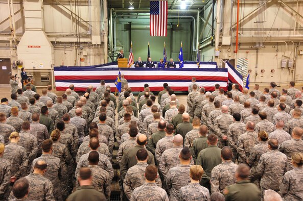 The 171st Air Refueling Wing hosts a change of command ceremony Sunday, Feb. 5.  Col. Anthony J. Carrelli accepts command of the 171st Air Refueling Wing from Brig. Gen. Roy Uptegraff who served as the unit’s wing commander since 2006. Maj. Gen. Stephen Sischo, commander of the Pennsylvania Air National Guard, is the official host of the ceremony and is joined by distinguished military officials and community leaders. (National Guard photo by Master Sgt. Ann Young/Released)
