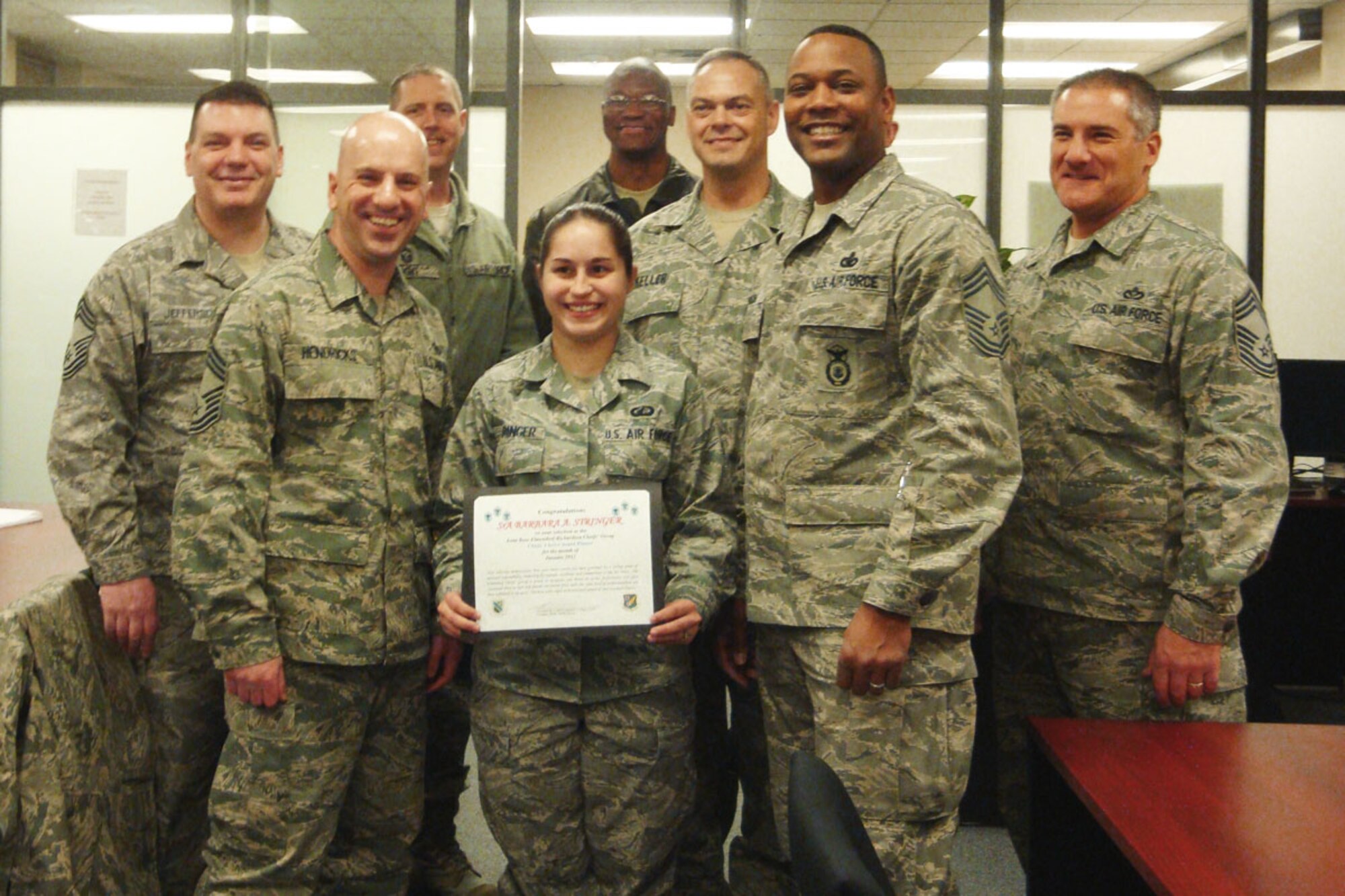 SrA Barbara A. Stringer was selected as the Chief's Group Choice Award winner.
