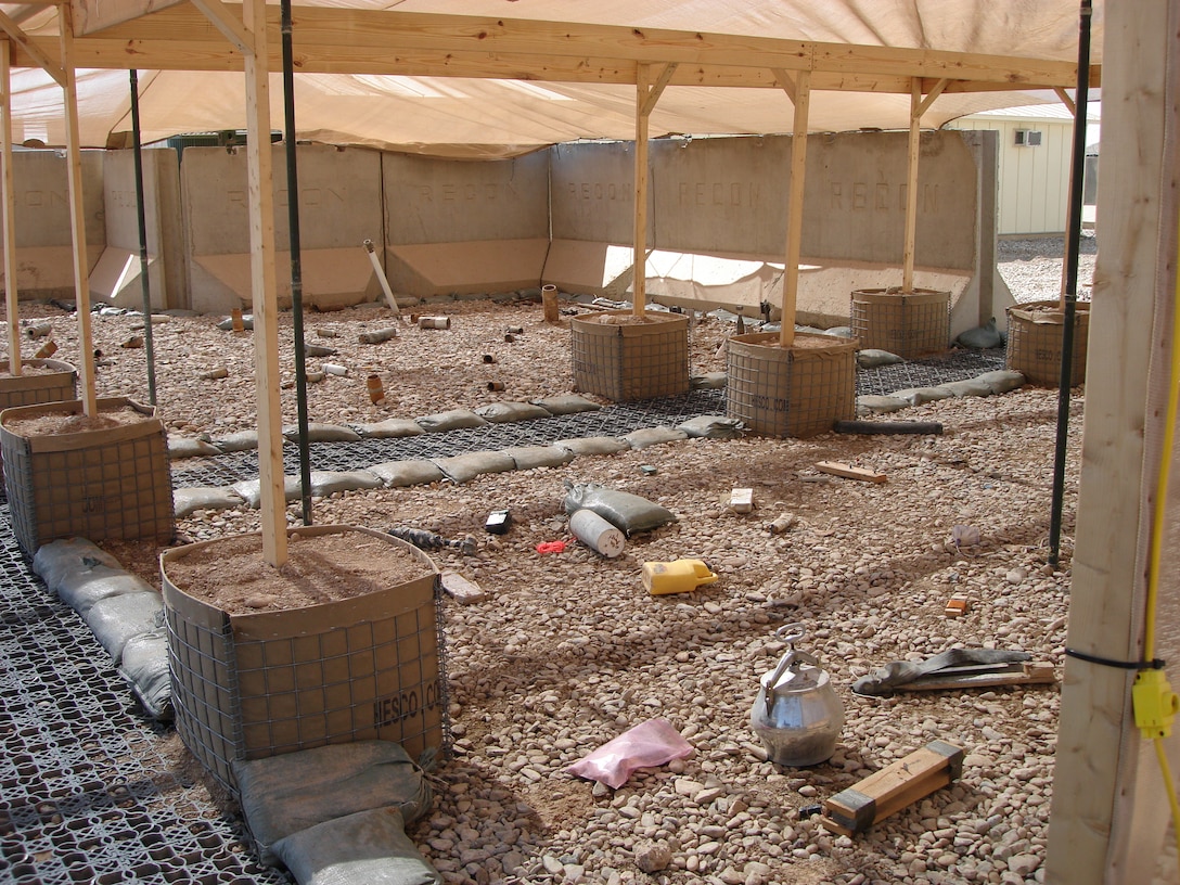 Support Marines attached to 2nd Explosive Ordnance Disposal Company, 9th Engineer Support Battalion, 1st Marine Logistics Group (Forward) helped to construct a museum on the EOD compound at Camp Leatherneck, Afghanistan. The museum is separated into two sections. One section, (the far section), shows examples of unexploded ordnance found throughout Afghanistan and the other section shows examples of IEDs found throughout Afghanistan.