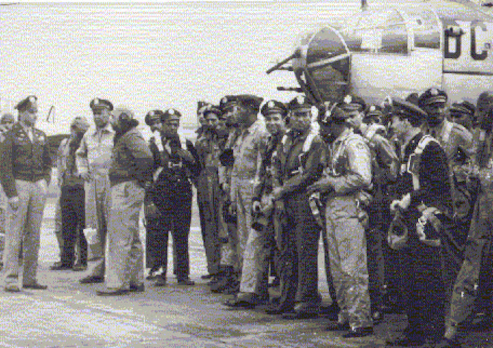 African-American pilots from the 332nd Fighter Group, the famed "Tuskegee Airmen."