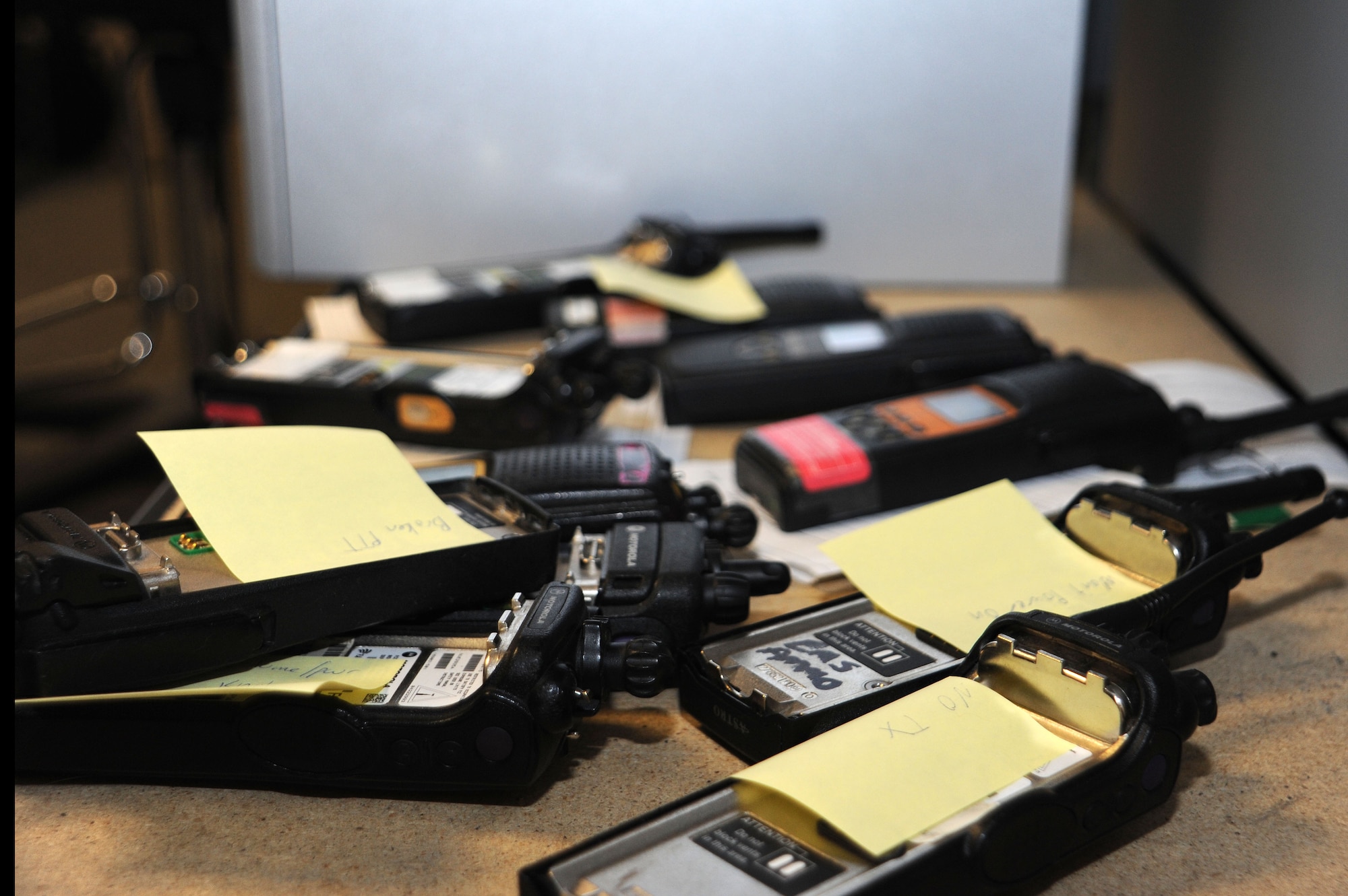 U. S. Air Force Radios are set aside for repair at the 355th Communications Squadron at Davis-Monthan Air Force Base, Ariz., Feb. 2, 2012. (U.S. Air Force photo by Airman 1st Class Camilla Griffin/Released)