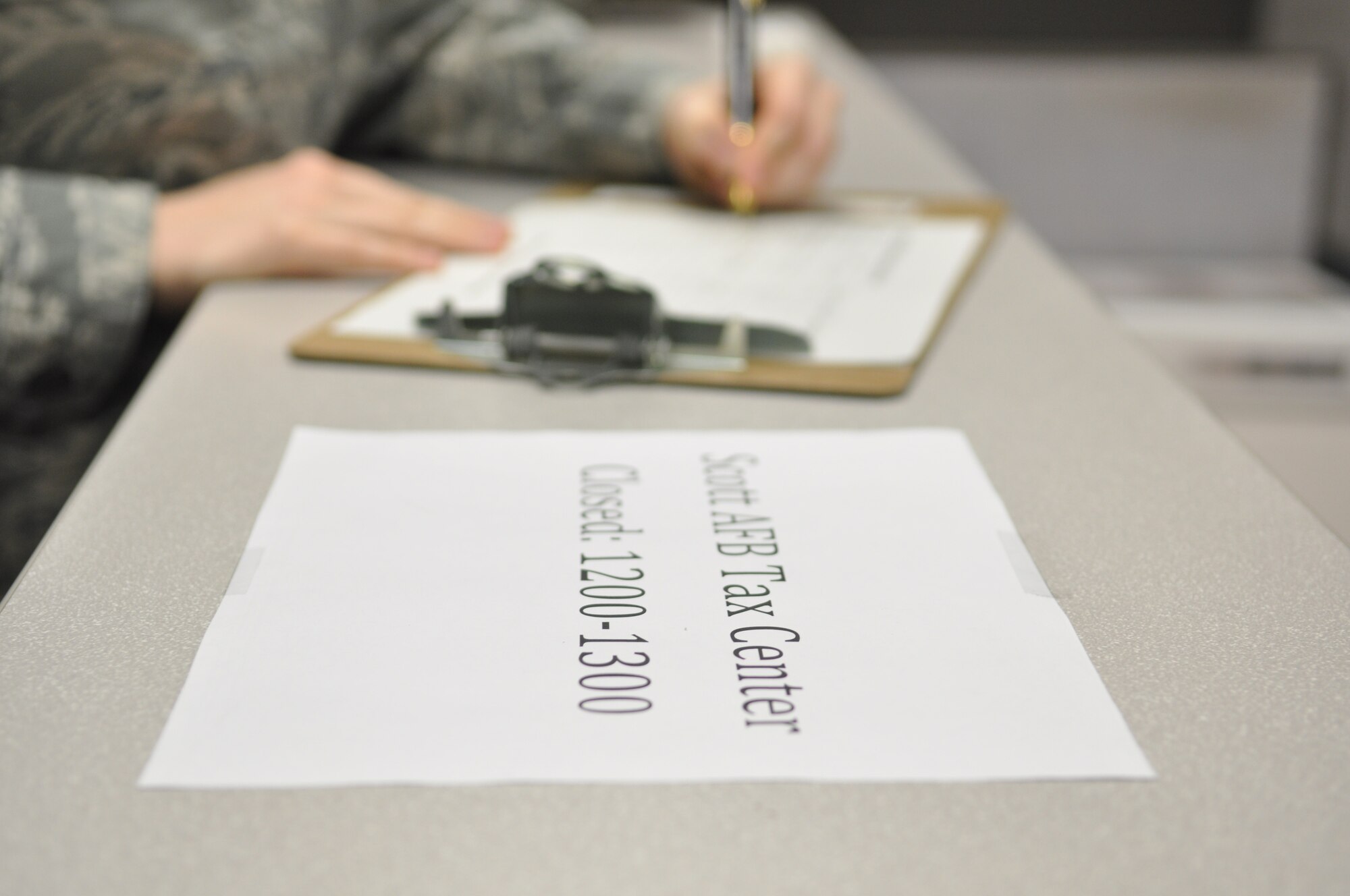 The Volunteer Income Tax Assistance is open now through April 17 to help active duty, Reservists, Guard, family members, retirees and federal civilian employees who make less than $49,000 per year file their federal tax return. The Tax Office is located in Building P-10, Room 205. To schedule an appointment, call 256-1040. (U.S. Air Force photo/Senior Airman Amber R. Kelly-Herard) 