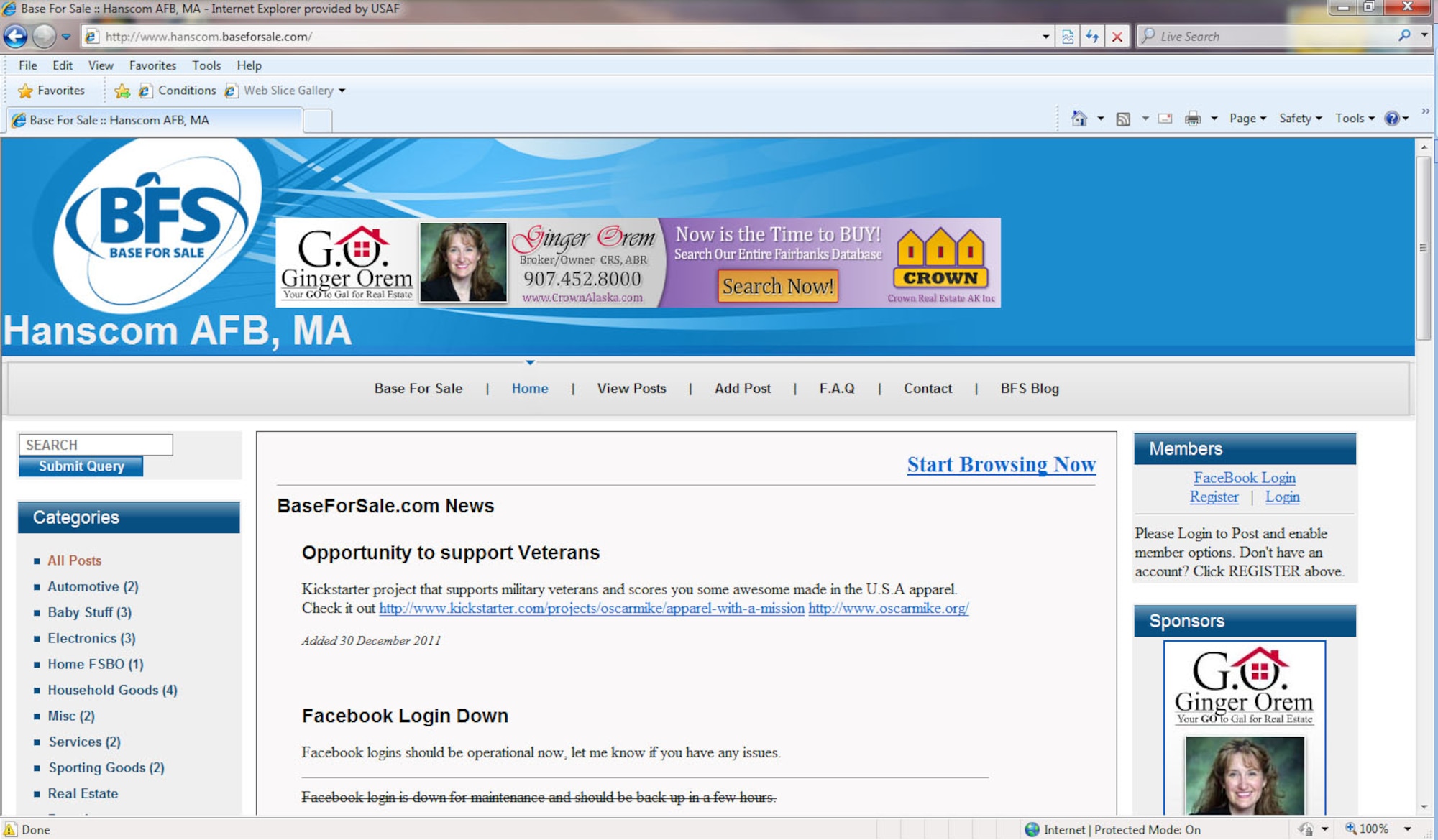 HANSCOM AIR FORCE BASE, Mass. -- Responding to a growing sentiment from the base community to offer an online venue to advertise local yard sale announcements or to sell items in an online forum, base personnel can now use www.hanscom.baseforsale.com for that and more.  (U.S. Air Force Graphic)