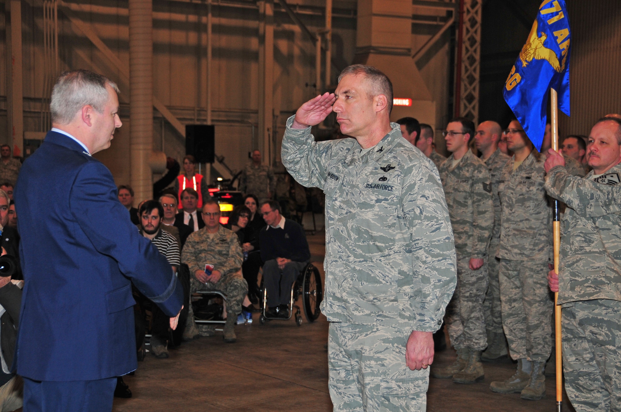The 171st Air Refueling Wing hosts a change of command ceremony Sunday, Feb. 5.  Col. Anthony J. Carrelli accepts command of the 171st Air Refueling Wing from Brig. Gen. Roy Uptegraff who served as the unit's wing commander since 2006. Maj. Gen. Stephen Sischo, commander of the Pennsylvania Air National Guard, is the official host of the ceremony and is joined by distinguished military officials and community leaders. 

(National Guard photo by Master Sgt. Stacey Barkey/Released)