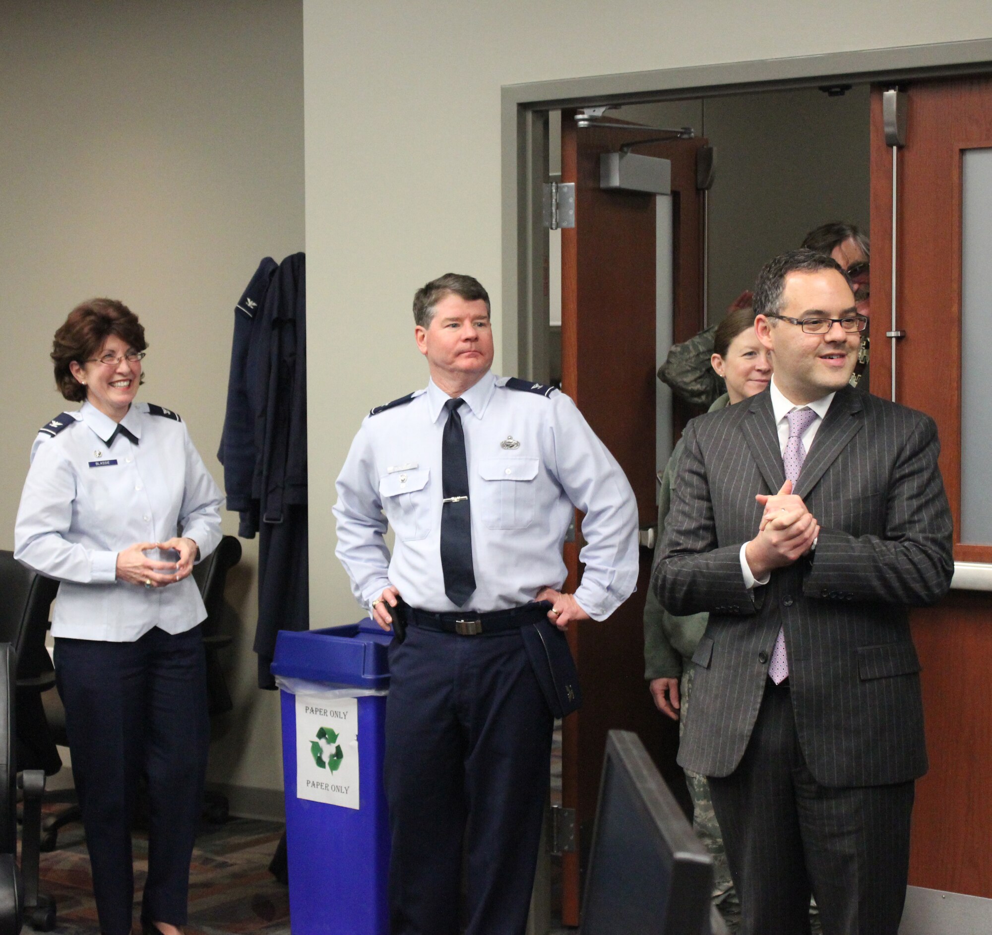 Secretary Daniel Ginsberg, Assistant Secretary of the Air Force for Manpower and Reserve Affairs, meets with members of the Reserve School Selection Board during his visit to the Air Reserve Personnel Center Feb. 6, 2012, on Buckley Air Force Base, Colo. (U.S. Air Force photo/Lt.Col. Tricia York).
