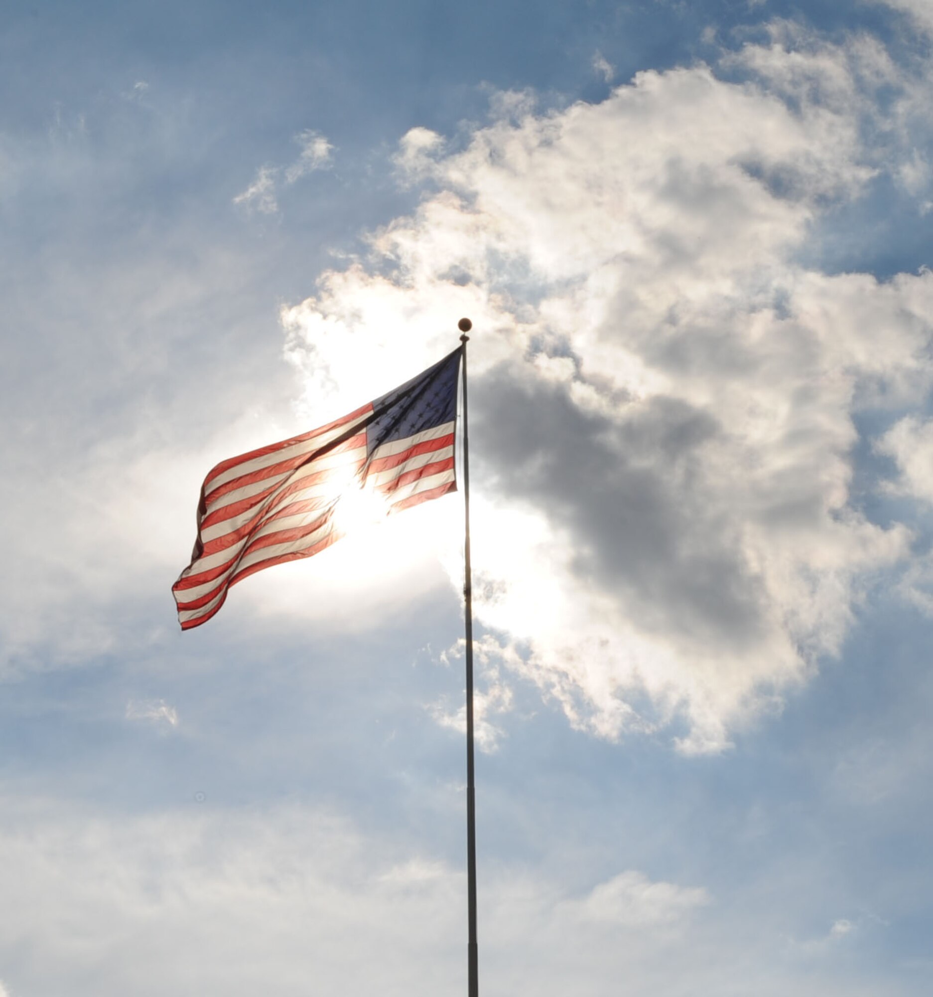 The flag streams on a windy day on Barksdale Air Force Base, La., Feb. 9. The flag is a national symbol of American pride and in Washington's time, a symbol of independence. (U.S. Air Force photo/Airman 1st Class Andrew Moua)(RELEASED)