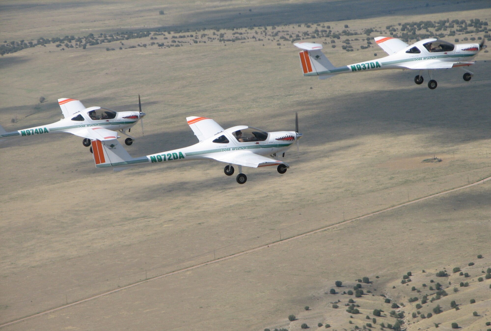 The 1st Flying Training Squadron at Pueblo Memorial Airport in Pueblo, Colo flew its 100,000 sortie today in the Diamond DA20-C1 aircraft.