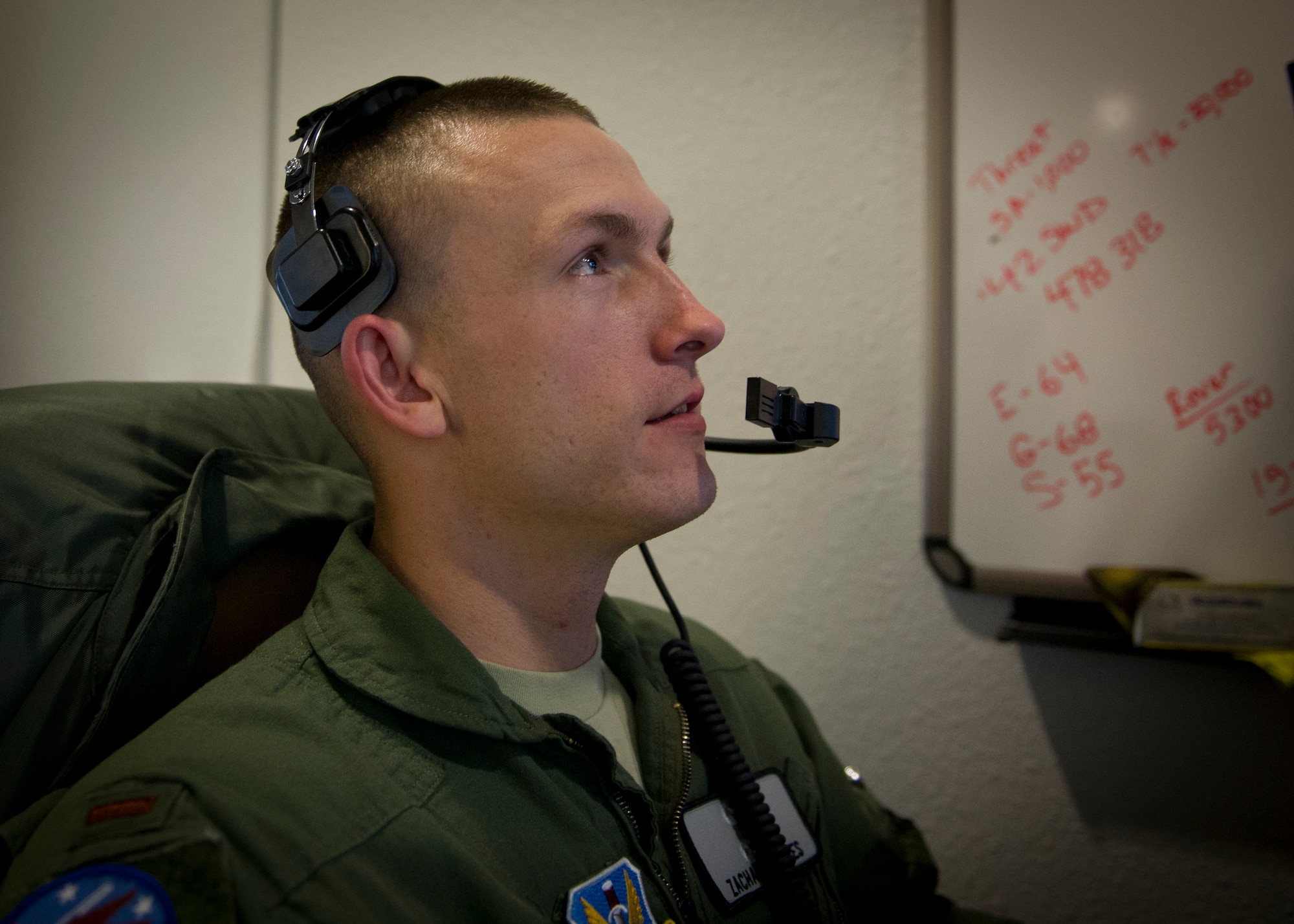 HOLLOMAN AIR FORCE BASE, N.M.—U.S. Air Force 2nd Lt. Zachary, an 18X student with the 6th Reconnaissance Squadron,  flies his first intelligence, surveillance and reconnaissance mission on the MQ-1 Predator simulator Feb. 8 at the 16th Training Squadron. Zachary is one of the newest members of the 18X career field, which allows officers to become Remotely Piloted Aircraft pilots without first being a pilot in a traditional aircraft. According to current Air Force guidance, the last names of RPA pilots and sensor operators are not releasable due to operational security constraints. (U.S. Air Force photo by 2nd Lt. Logan Clark/Released)