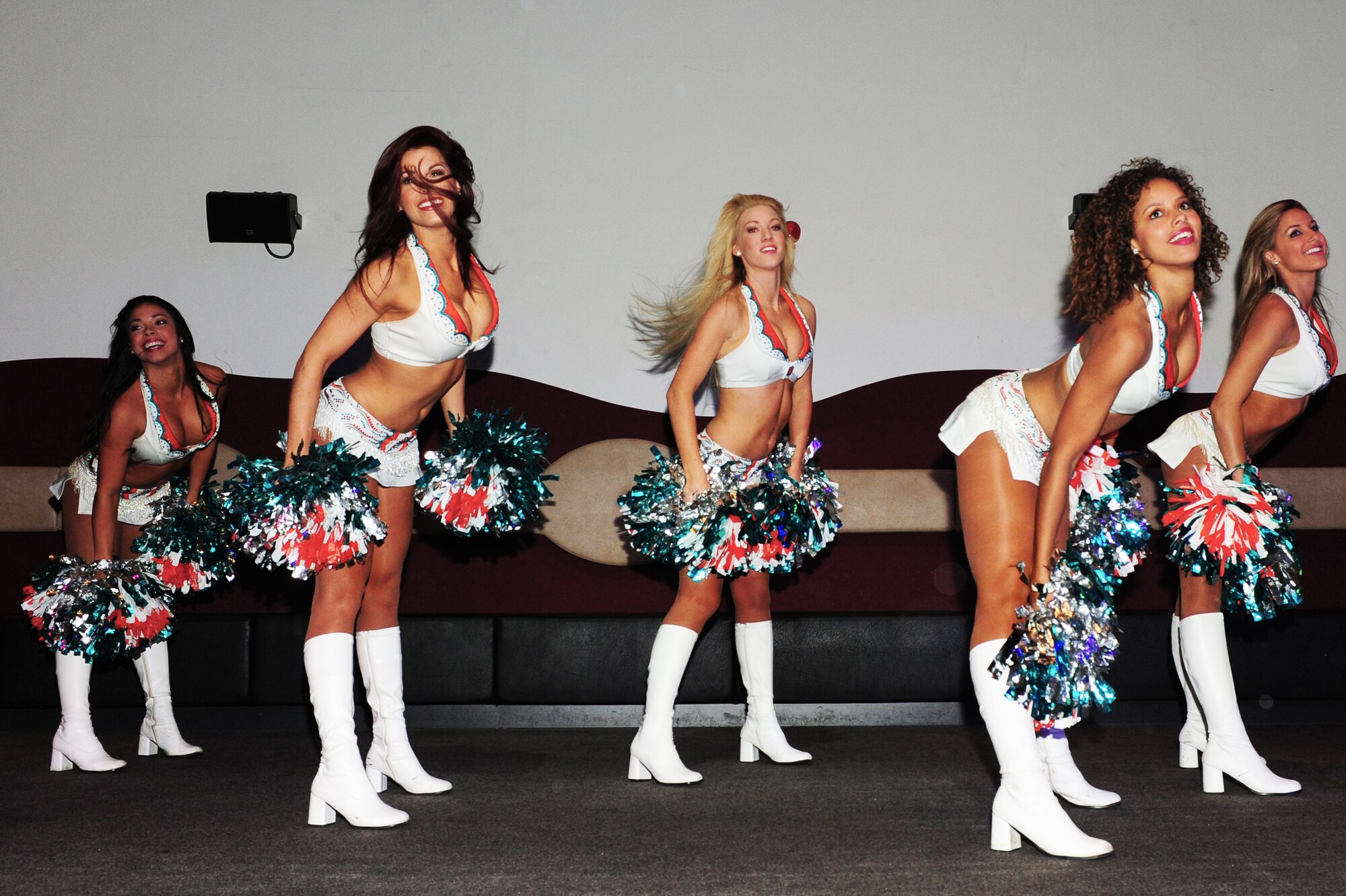 Miami Dolphins cheerleaders perform prior to the game against the