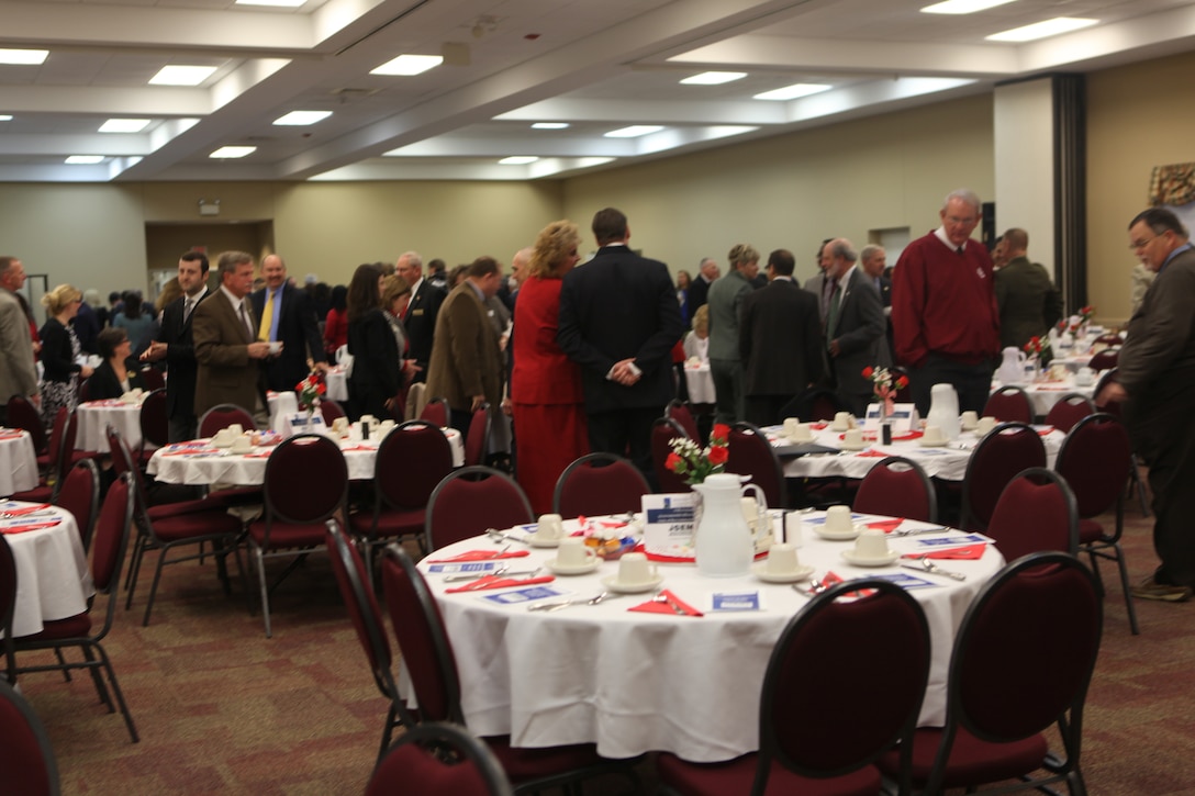 Crowds gather at the State of the Community Breakfast Feb. 14 in Jacksonville. The event held various speakers who discussed what is happening in the community along with changes coming in the future.