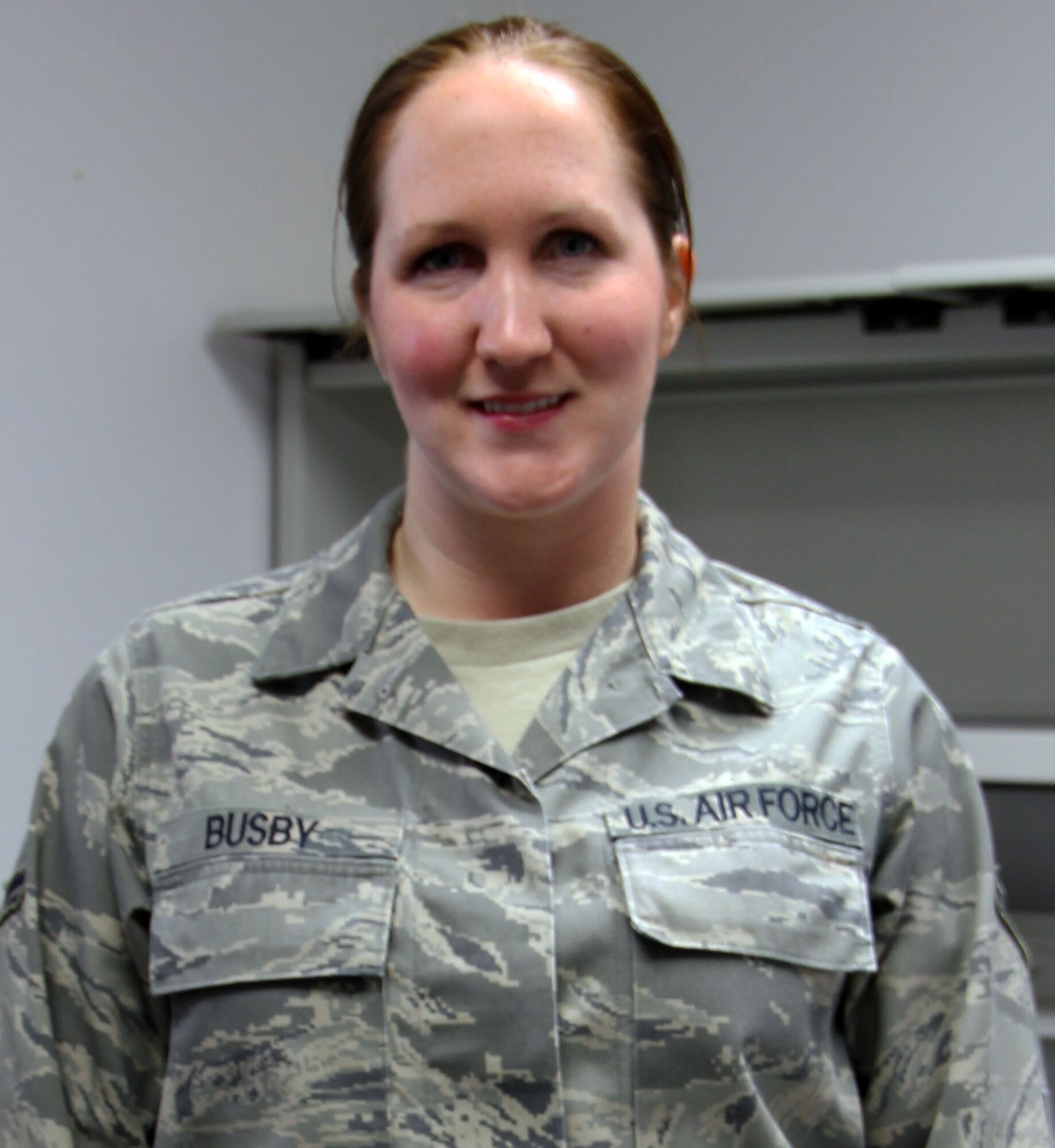 "The winter months can be gloomy and working out lifts my mood and helps me feel better."--Airman First Class Jessica Busby, 932nd Force Support Squadron.  (U.S. Air Force photo/Senior Airman Jessica Caba-Davila)