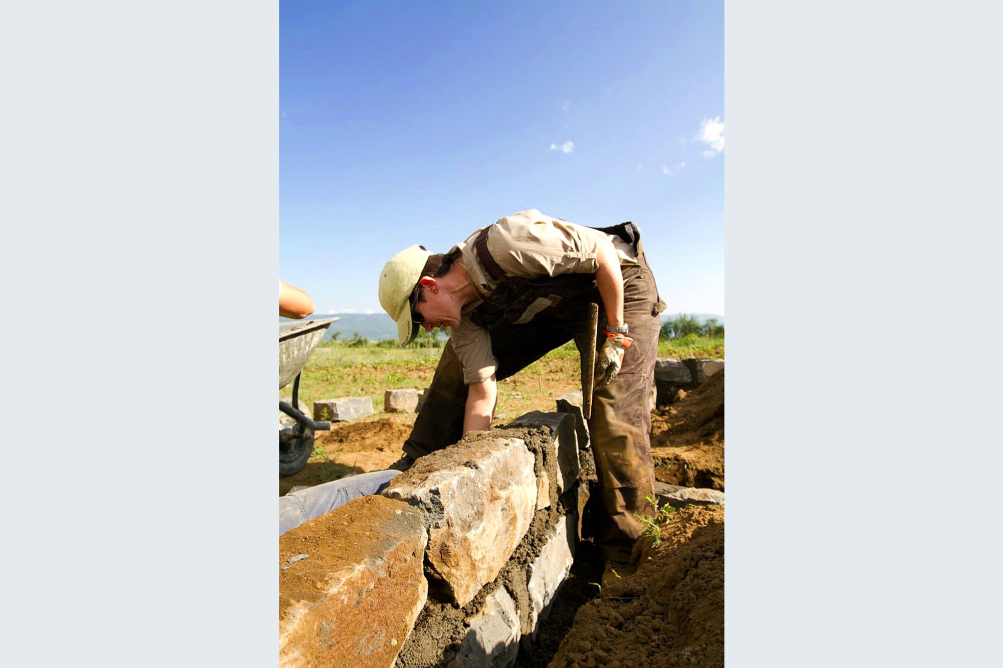 Technical Sgt. Tracy Piel of the 25th Aerial Port Squadron recently traveled to Kenya to build houses with Habitat For Humanity’s Global Village. Here, Piel helps build on one of the homes.