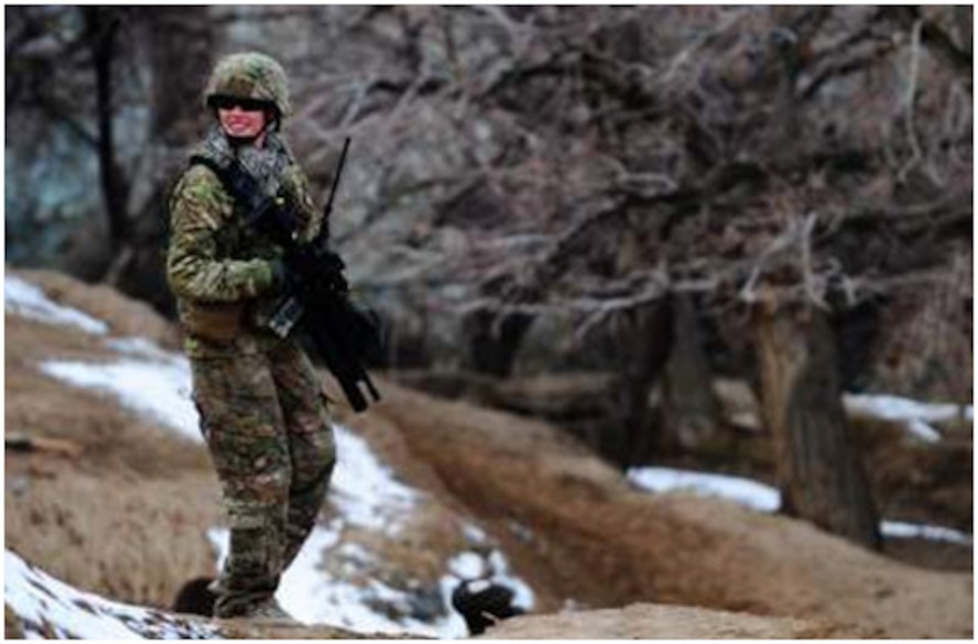 Staff Sgt. Joanna Marriot, a driver with a security element, recently deployed to Southwest Asia from the 175th Security Forces Squadron, Maryland Air National Guard. Photo by Staff Sgt. Sara Csurilla


