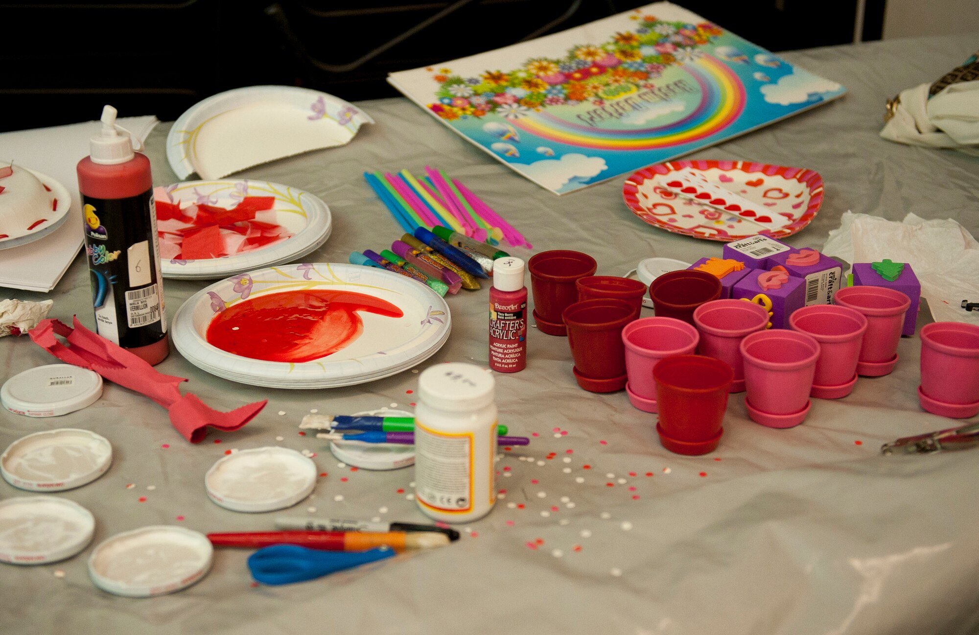 The community center hosted a Mommy and Me Forever Yours Valentine's workshop Feb. 14, 2012, at Incirlik Air Base, Turkey. The workshop gave mothers the chance to spend time with their children making arts and crafts at the community center. (U.S. Air Force photo by Senior Airman Clayton Lenhardt/Released)