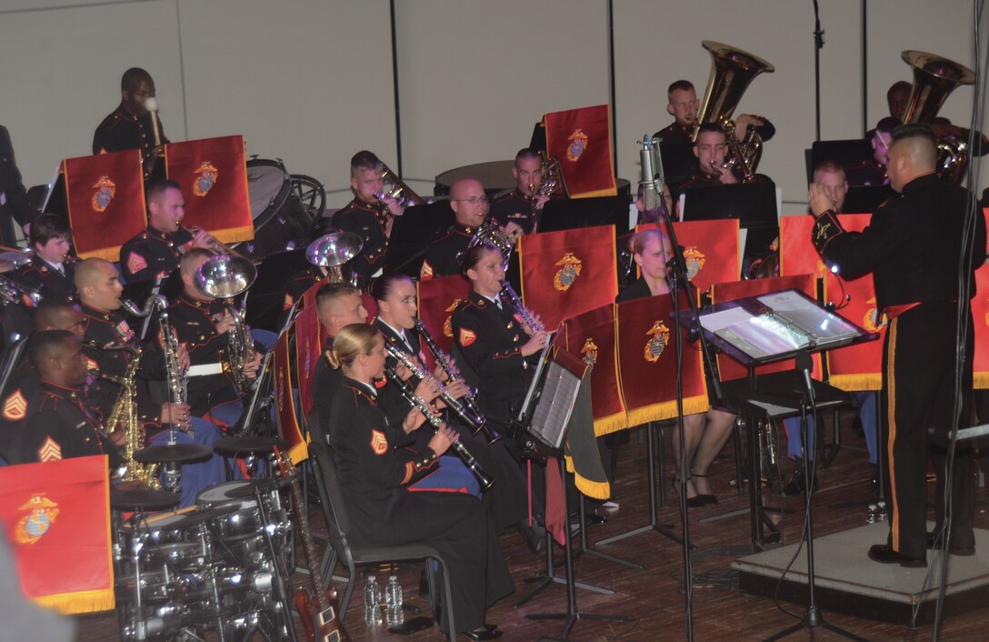 The award-winning Albany Marine Band performs its final concert for Marines, civilian-Marines, families, friends and community members at the Albany Municipal Auditorium in Albany, Ga., Tuesday.