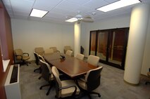 The secondary conference room in the 375th Contracting Squadron Building underwent renovations during the last 10 months. The new building helps give the 375th CONS a more professional image.  (U.S. Air Force photo/Airman 1st Class Jake Eckhardt)