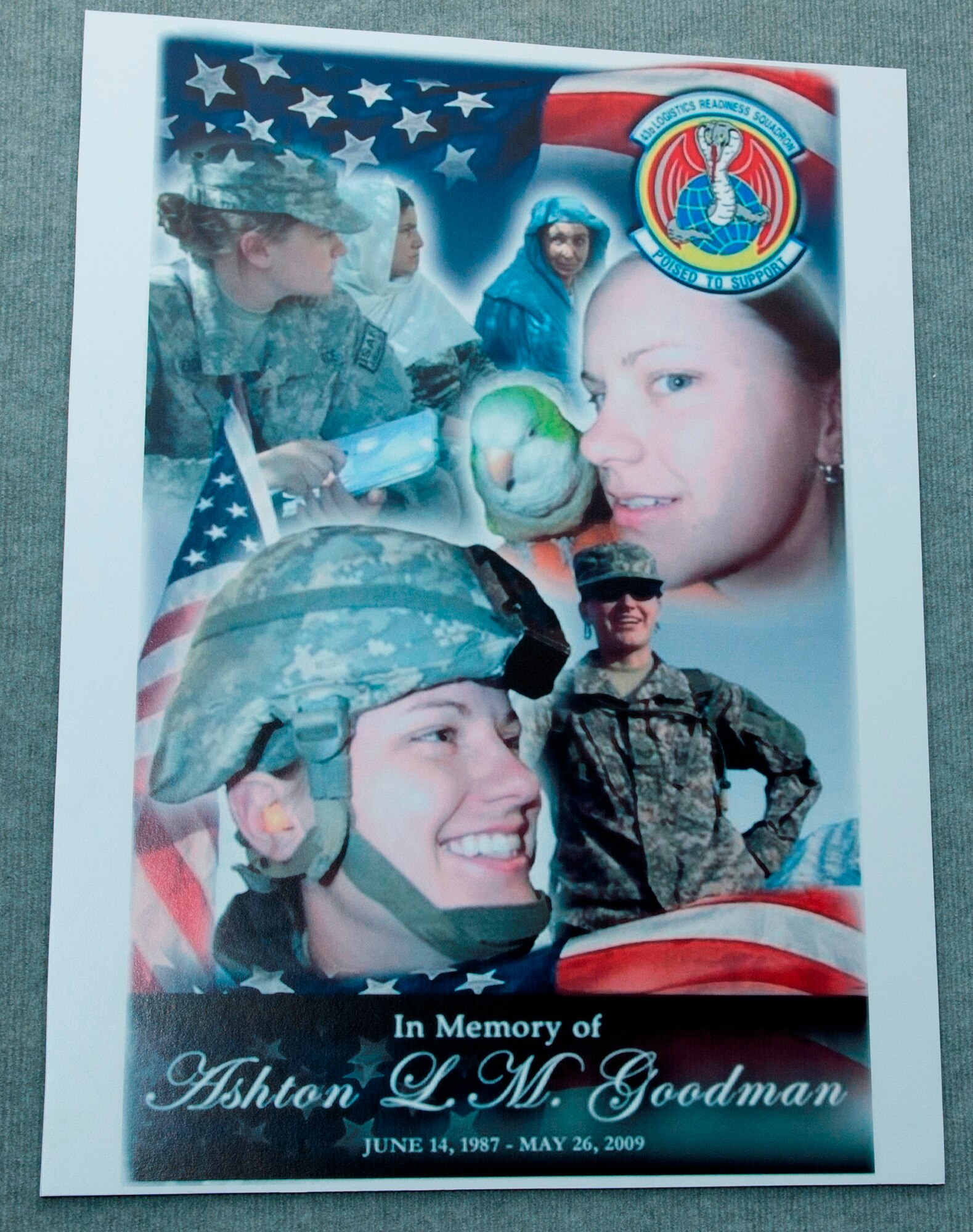 The Airey NCO Academy’s class 12-2’s Academy Special Activities Council recently renamed one of their 13 flights the Goodman Flight after Senior Airman Ashton Goodman, a vehicle operator who was killed in action on May 26, 2009. The flight’s classroom features images and memorabilia from Airman Goodman’s career. (U.S. Air Force photo by Susan Trahan)