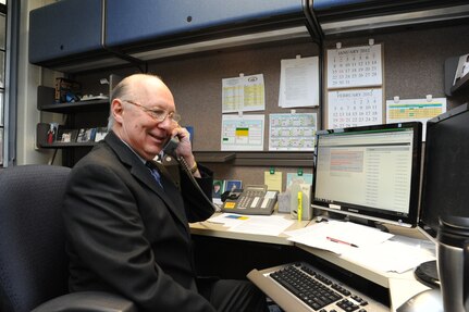 Al Machts, Air Education and Training Command engine manager, celebrates 50 years of civil service at Joint Base San Antonio-Randolph, Feb. 23. The photo was taken Feb. 13. 
(U.S. Air Force photo/Richard McFadden)