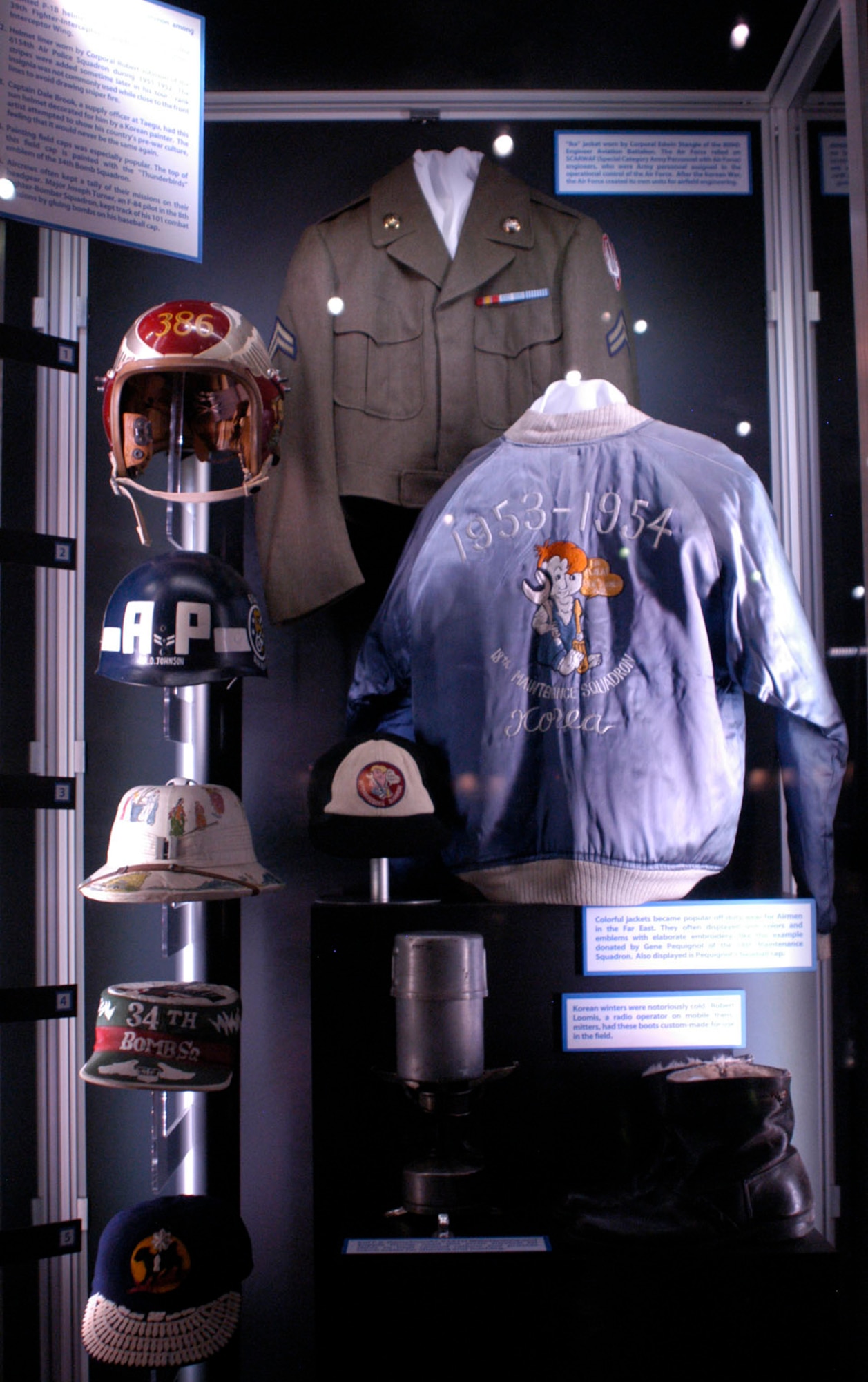 Personalized items worn by U.S. Air Force members during the Korean War. (U.S. Air Force photo).