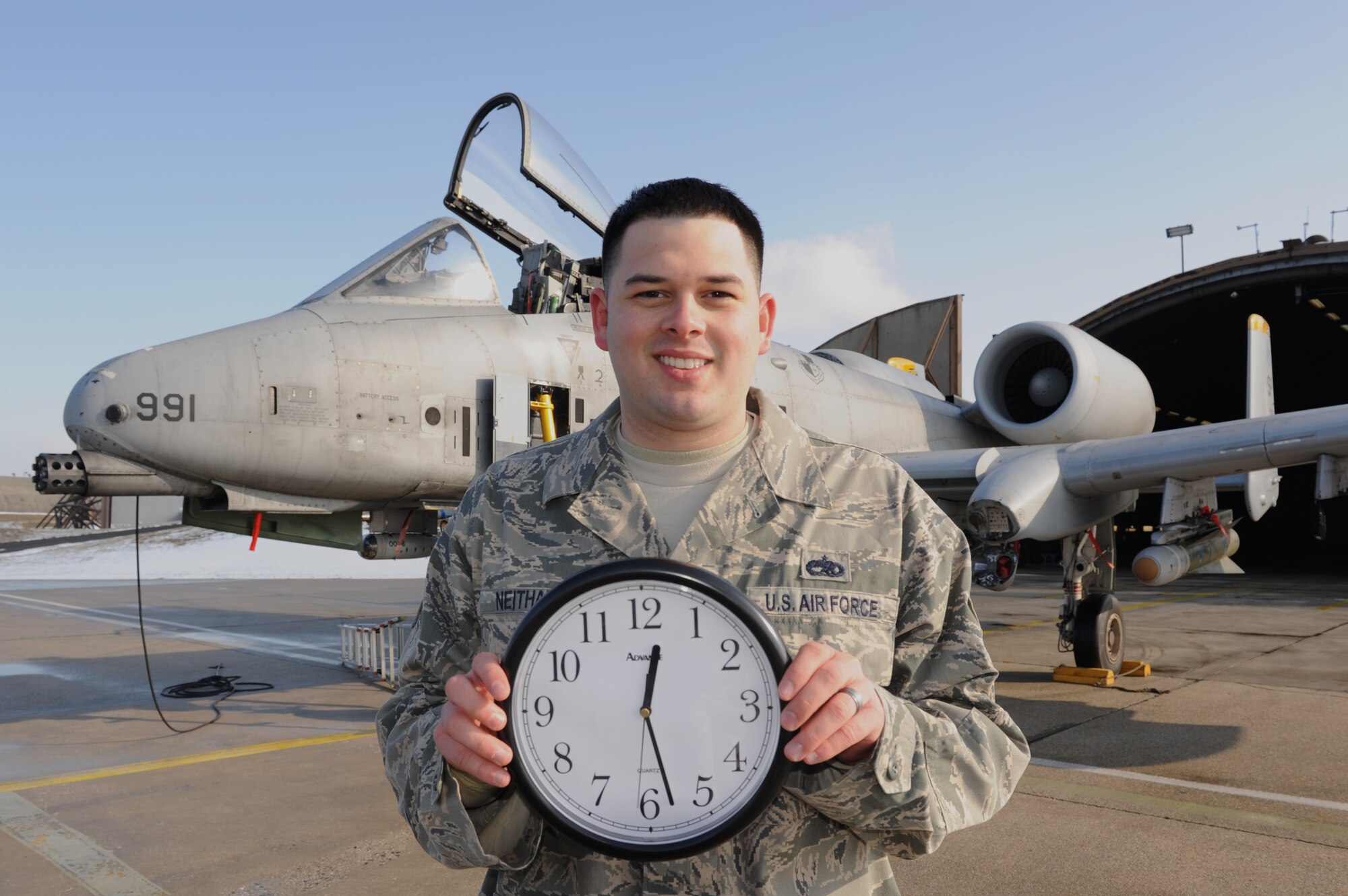 SPANGDAHLEM AIR BASE, Germany -- Staff Sgt. Zach Neithamer, 52nd Maintenance Operations Squadron 81st Aircraft Maintenance Unit scheduler, is the Super Saber Performer for the week of Feb. 16-23. (U.S. Air Force photo by Airman Senior Airman Natasha Stannard/Realeased)