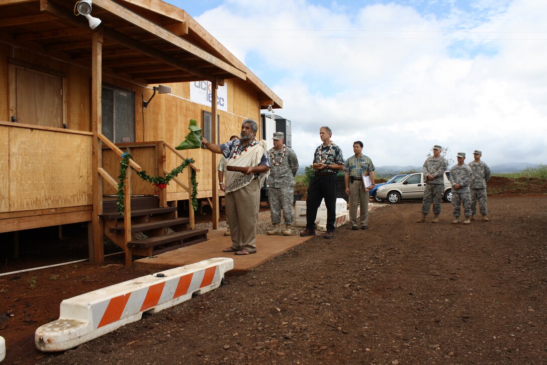 A ground blessing ceremony was held November 18 for the
new Unit Operations Facilities campus at South Range, Schofield Barracks. The campus is part of a $279 million program at Schofield and was authorized in the FY09 Military Construction, Army program.