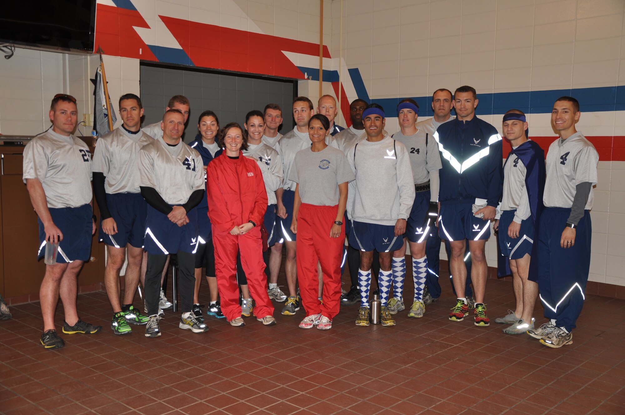 Squadron Officer School runners prepare for the Mercedes Marathon in Birmingham Feb. 10-12. Taking time out for fitness has promoted camaraderie among the Airmen. (Courtesy photo)
