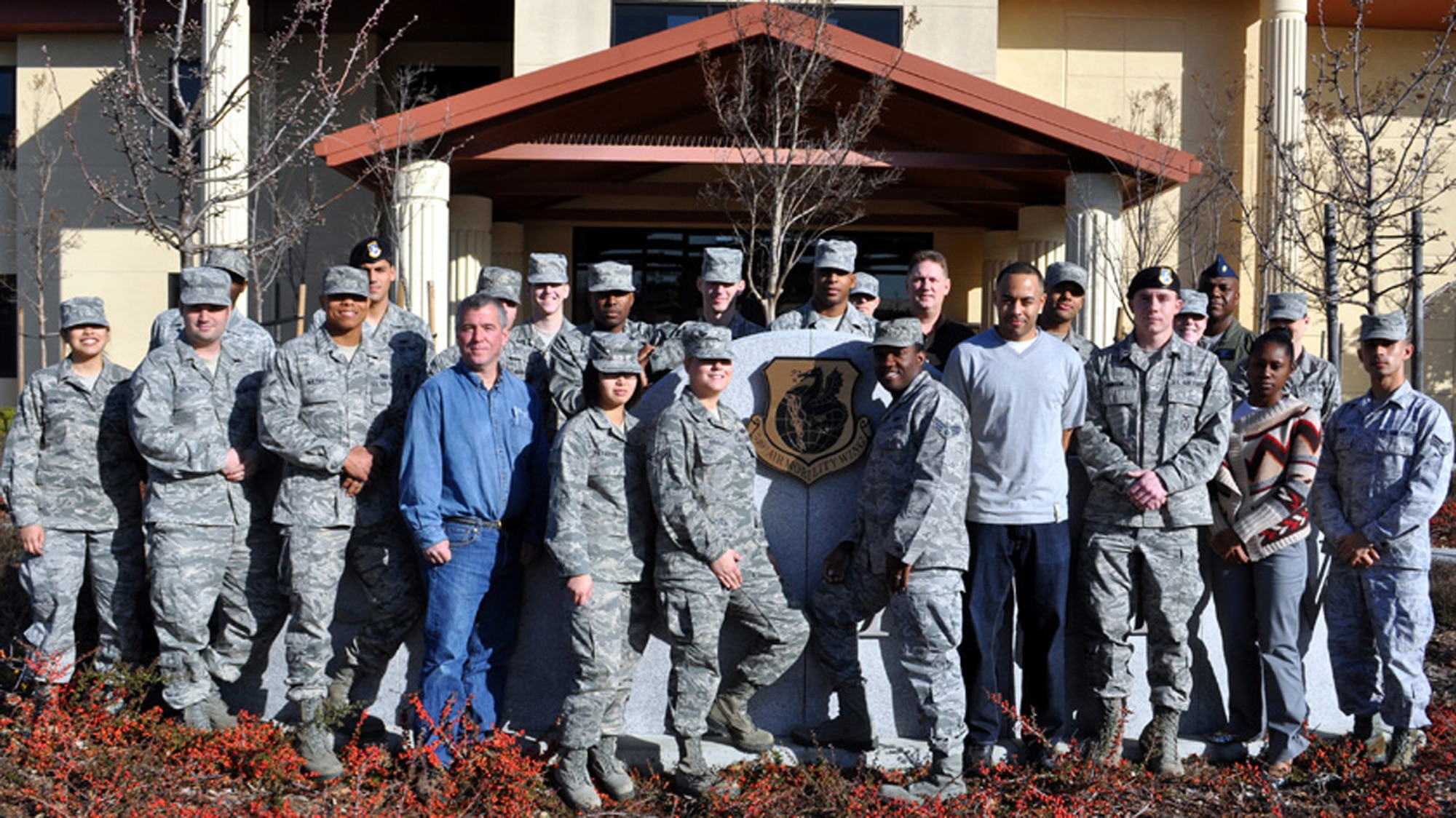 TRAVIS AIR FORCE BASE, Calif. -- The 349th Air Mobility Wing at Travis welcomed 24 newcomers to the wing Feb. 12. (U.S. Air Force photo/Senior Master Sgt. Ellen Hatfield)